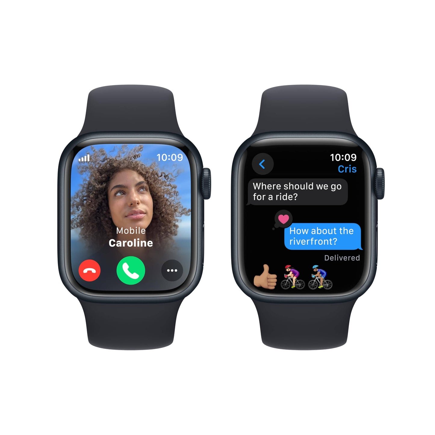 Reloj inteligente Apple Watch Series 9 [GPS + Cellular 45 mm] con caja de aluminio plateada y correa deportiva azul invierno. Monitor de actividad física, aplicaciones de ECG, pantalla Retina siempre activa, carbono neutro 