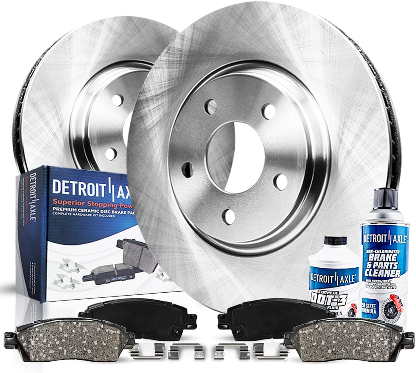 Detroit Axle - Front Brake Kit for Toyota Camry Avalon Sienna Solara Lexus ES300 Disc Brakes Rotors and Ceramic Brake Pads Replacement : 11.65" inch Rotor