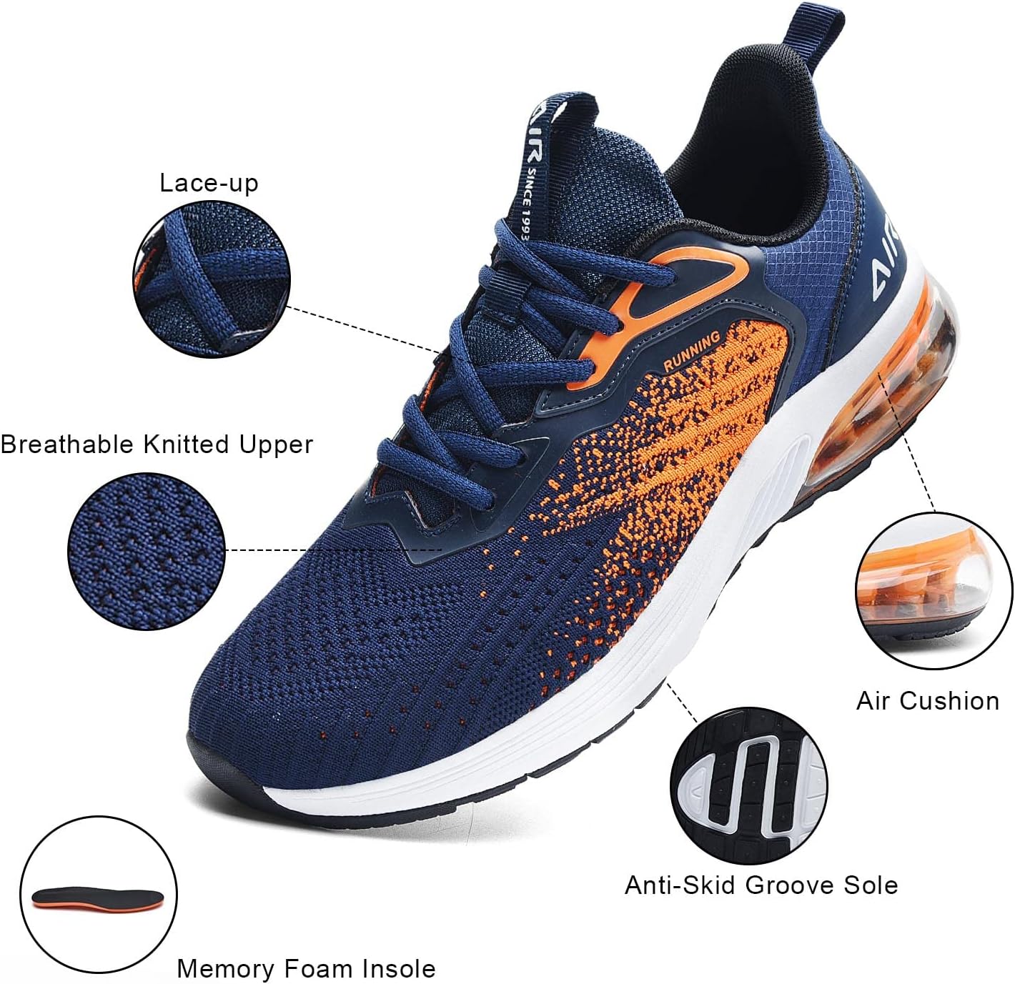 IIV Mens Air Running Shoes Casual Tennis Walking Athletic Gym Fashion Lightweight Slip On Sneakers Xpress