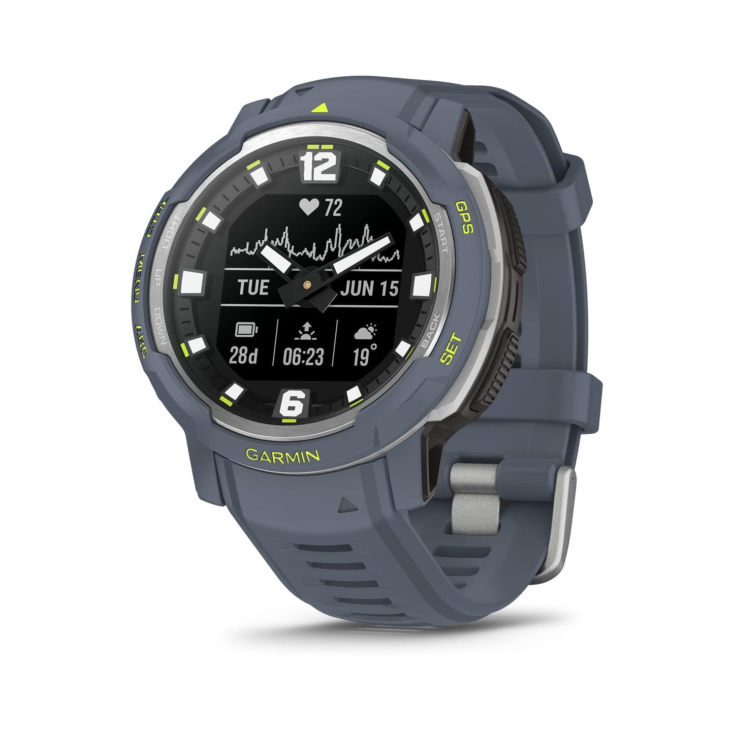 Garmin Instinct Crossover Solar, reloj inteligente híbrido resistente con capacidades de carga solar, manecillas analógicas y pantalla digital, grafito, ajustable 