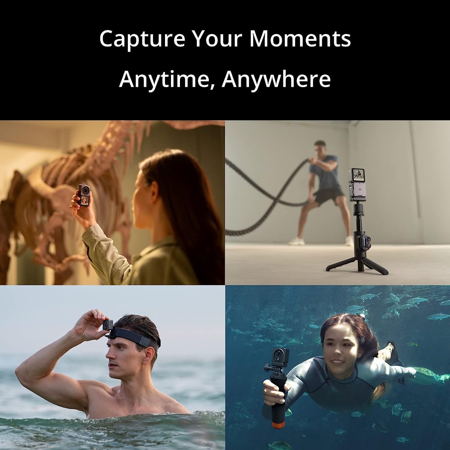 DJI Action 2 Dual-Screen Combo & Magnetic Protective Case - 4K Action Camera with Dual OLED Touchscreens, 155° FOV, Magnetic Attachments, Stabilization Technology, Underwater Camera Ideal Xpress