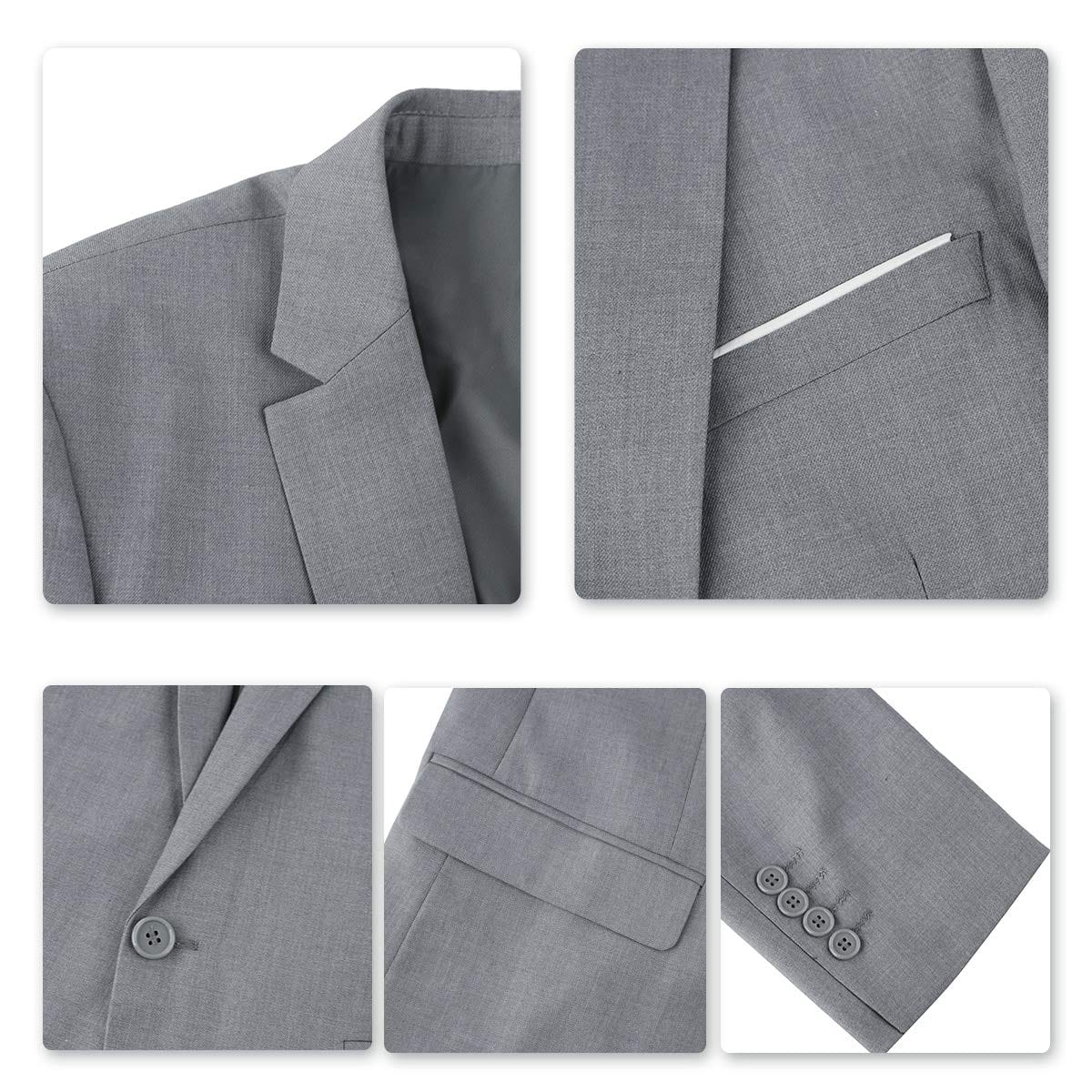 Cloudstyle Men's 2-Piece Suits Slim Fit 1 Button Dress Suit Jacket Blazer & Pants Set