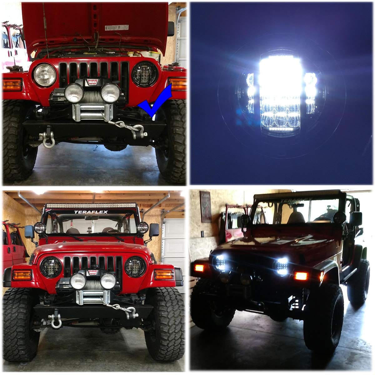 Phares LED DRL 130W 7 pouces, compatibles avec Jeep Wrangler 97-2018 JK TJ LJ Hummer H1 H2, phares chromés les plus récents 