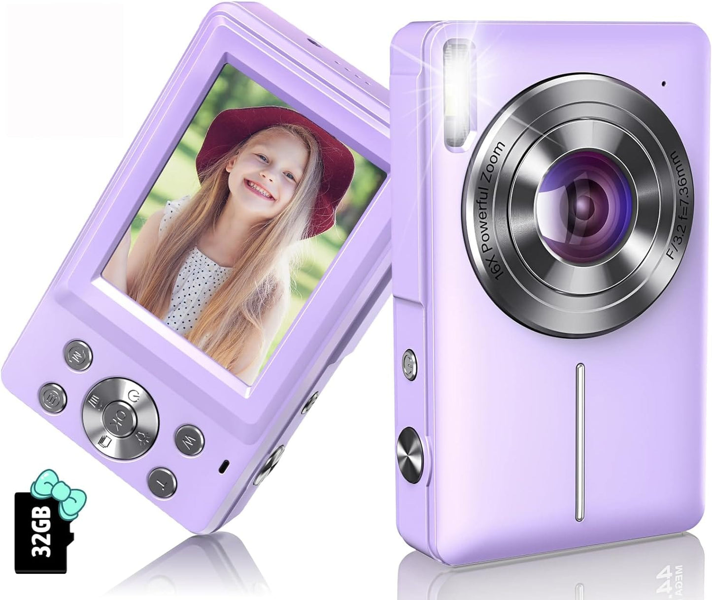 Digital Camera 2024 Newest 1080P 44MP Digital Cameras for Photography, Digital Point and Shoot Camera for Kids with 16X Zoom, Anti-Shake, Compact Small Travel Camera for Boys Girls Teens Gift Xpress