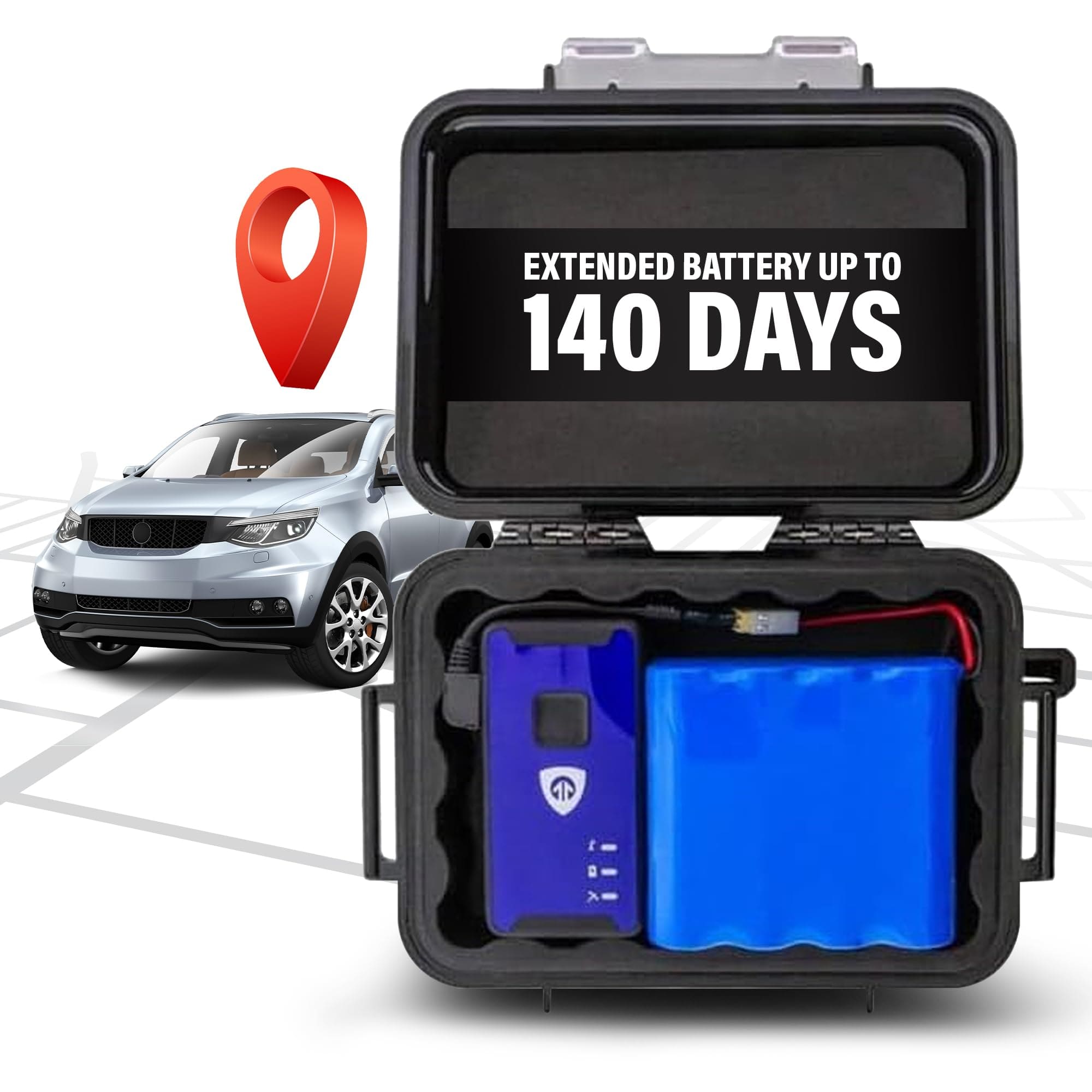 Brickhouse Security GPS Car Tracker - Rastreador oculto para vehículos - Batería de larga duración Dispositivo de rastreo GPS LTE de 140 días para vehículos con estuche magnético y batería extendida - Requiere suscripción 