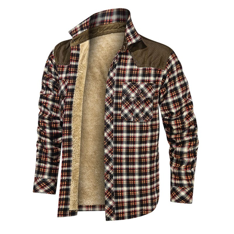 Chaqueta cálida de hombre de corte informal gruesa de lana de otoño e invierno