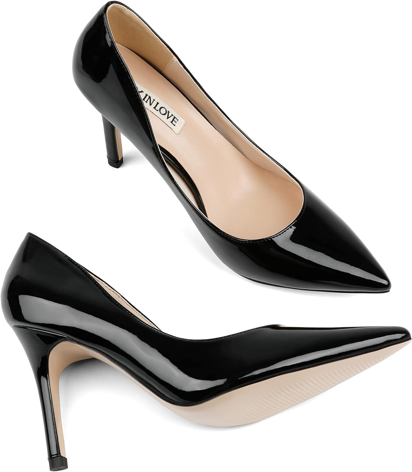 JOY IN LOVE Women's Pumps Shoes 3.5" High Heels Pointy Toe Stiletto Pumps Xpress