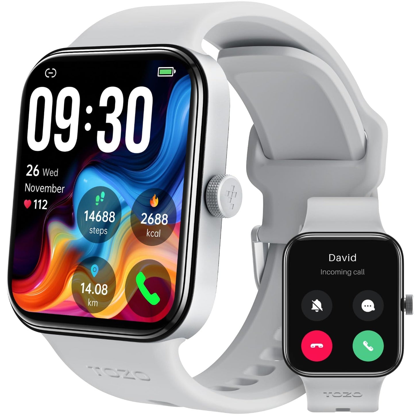 TOZO S4 AcuFit One Reloj inteligente Pantalla AMOLED de 1,78" para hombres y mujeres, Bluetooth Call Dial Fitness Tracker, Frecuencia cardíaca y oxígeno en sangre, Monitor de sueño, IP68 a prueba de agua, entrenamiento para iOS Android 