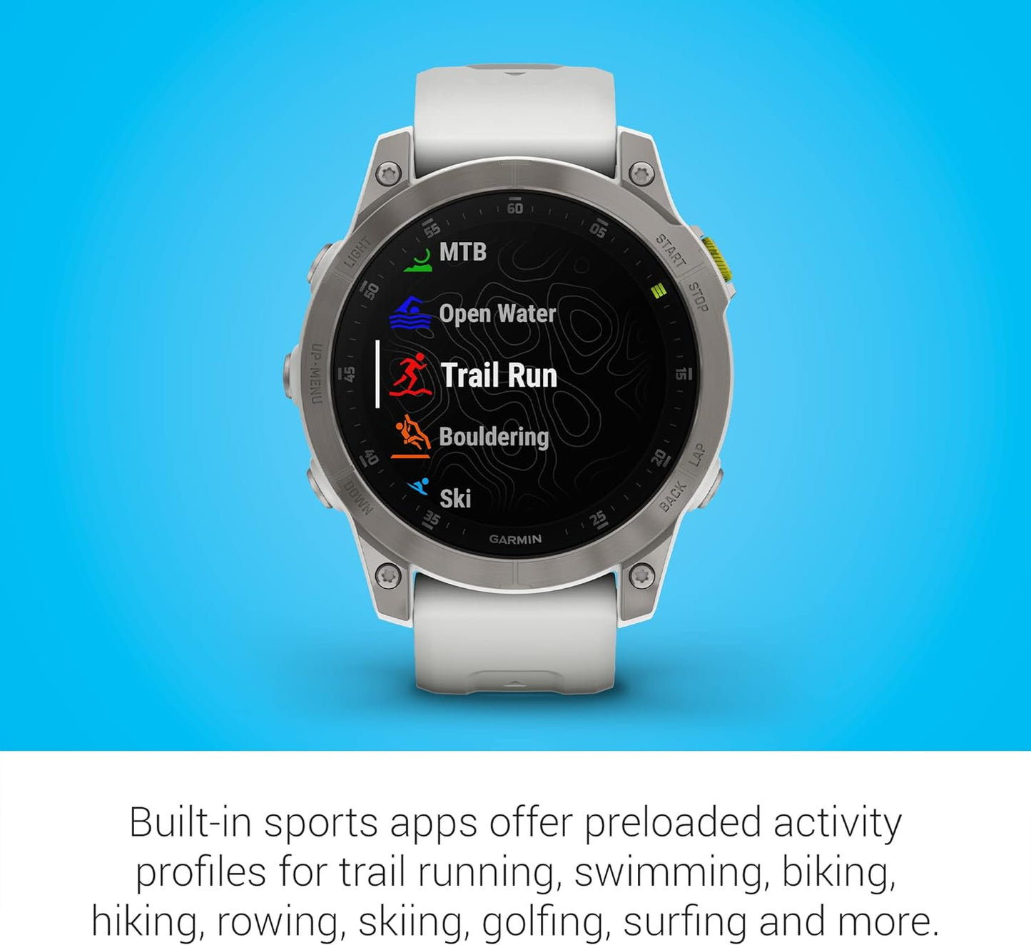 Garmin 010-02582-10 epix Gen 2, Reloj inteligente activo Premium, Funciones de salud y bienestar, Pantalla táctil AMOLED, Reloj de aventuras con funciones avanzadas, Titanio negro 