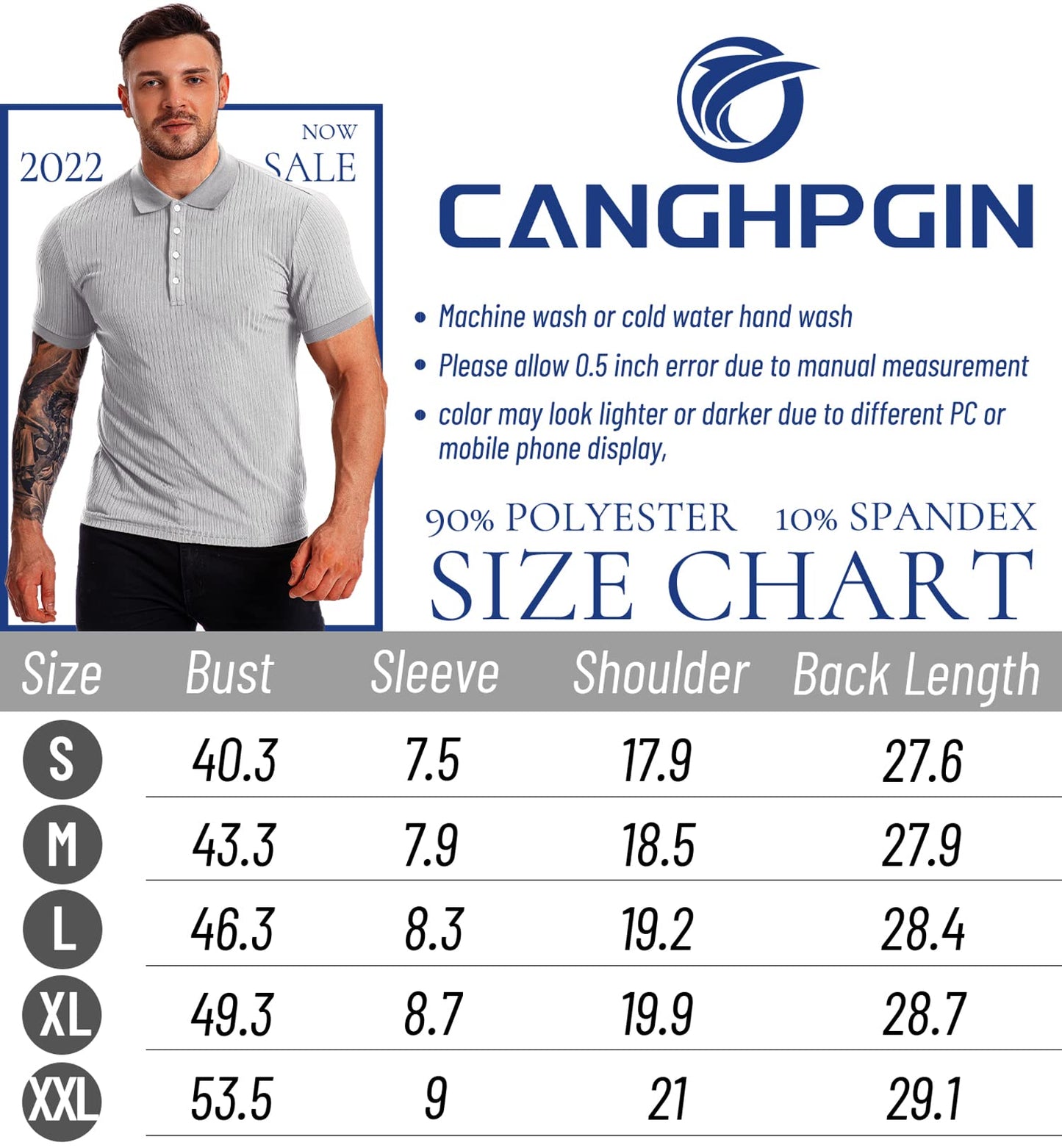 Muscle Polo Shirts for Men Slim Fit Short Sleeve Golf Shirts Men Dry Fit Shirts Casual Stylish Clothes