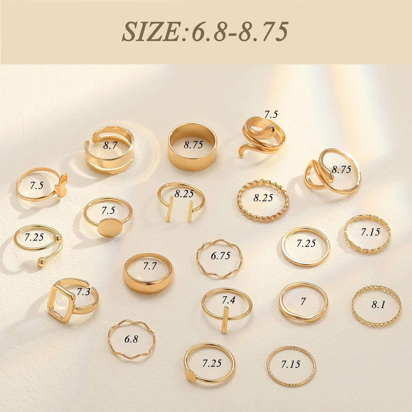 ÌF ME 24 Pcs Gold Vintage Knuckle Rings Set for Women Girls, Boho Dainty Stackable Midi Finger Rings, Snake Butterfly Signet Fashion Ring Pack Jewelry Gifts. Xpress