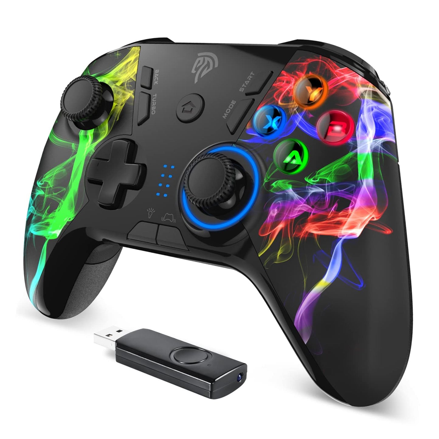 EasySMX Controlador de juegos inalámbrico para Windows PC/Steam Deck/PS3/Android TV BOX, joystick de gamepad Plug and Play con vibración dual con 4 teclas personalizadas, batería de hasta 14 horas, funciona para Nintendo Switch 