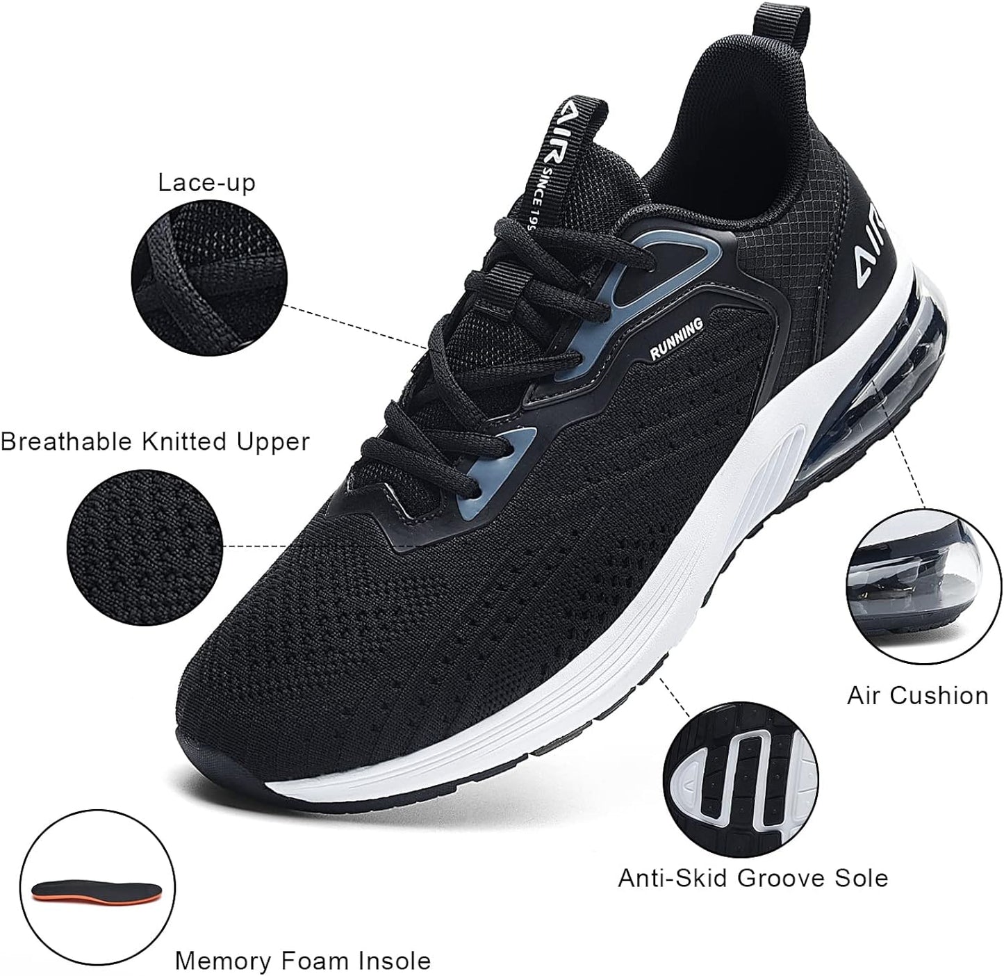 IIV Mens Air Running Shoes Casual Tennis Walking Athletic Gym Fashion Lightweight Slip On Sneakers Xpress