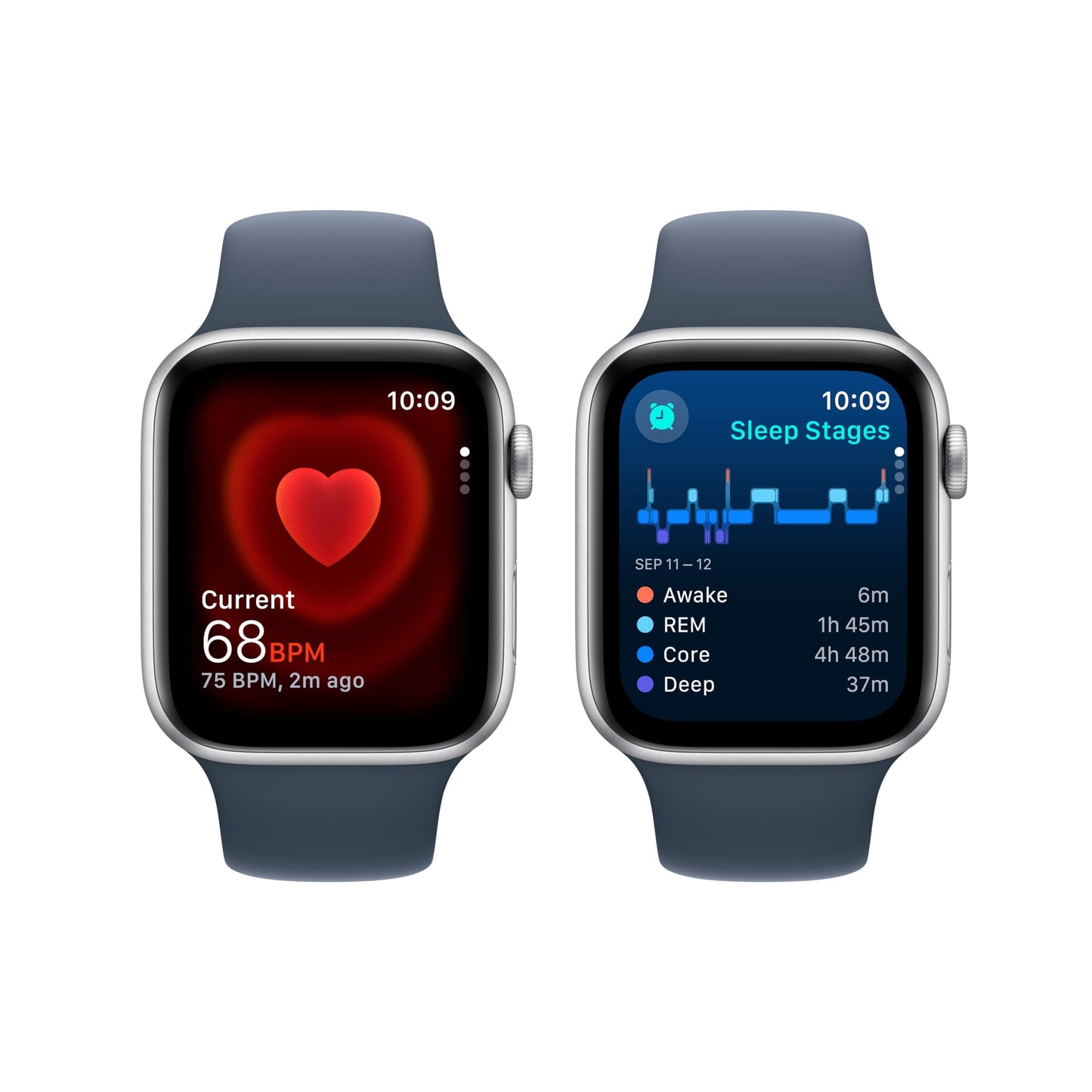 Apple Watch SE (2e génération) [GPS 40 mm] Montre intelligente avec boîtier en aluminium minuit et bracelet sport minuit S/M. Suivi de la condition physique et du sommeil, détection des accidents, moniteur de fréquence cardiaque 