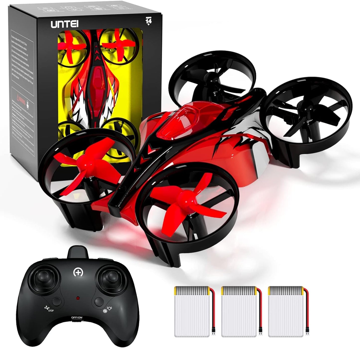 Mini drones 2 en 1 pour enfants, drone télécommandé avec mode terrestre ou mode vol, lumières LED, vol stationnaire automatique, retournement 3D, mode sans tête et 2 piles, jouets cadeaux pour garçons et filles (rose port) 