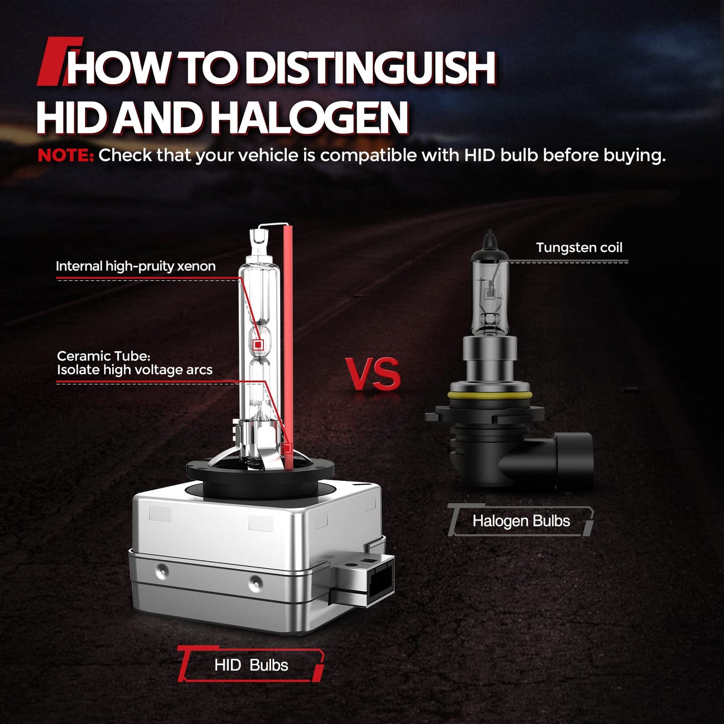 Torchbeam D3S HID Bombillas para faros delanteros, 8000 K, blanco y azul, haz alto/bajo, bombillas de repuesto de xenón con base de stents de metal, para coche de 12 V, paquete de 2 