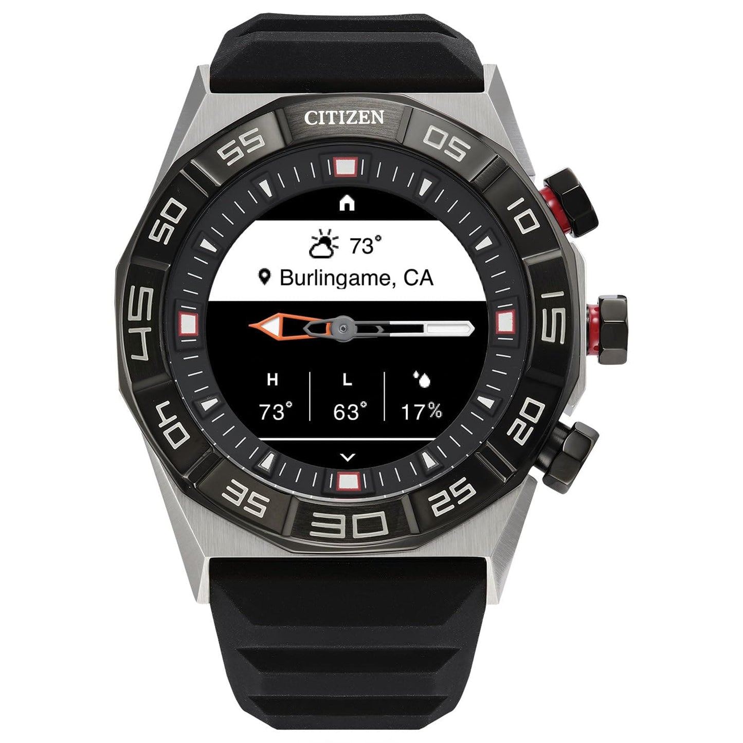 Citizen CZ Smart PQ2 Hybrid Smartwatch with YouQ Wellness app Featuring IBM Watson® AI and NASA Research, Black and White Customizable Display, Bluetooth, HR, Activity Tracker, 18-Day Battery Life