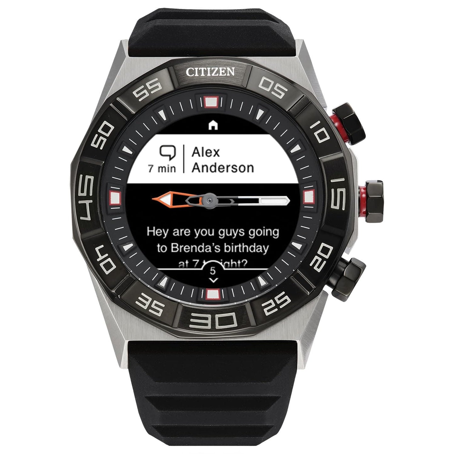 Montre intelligente hybride Citizen CZ Smart PQ2 avec application YouQ Wellness dotée de l'IA IBM Watson® et de la recherche de la NASA, écran personnalisable en noir et blanc, Bluetooth, RH, suivi d'activité, autonomie de 18 jours 