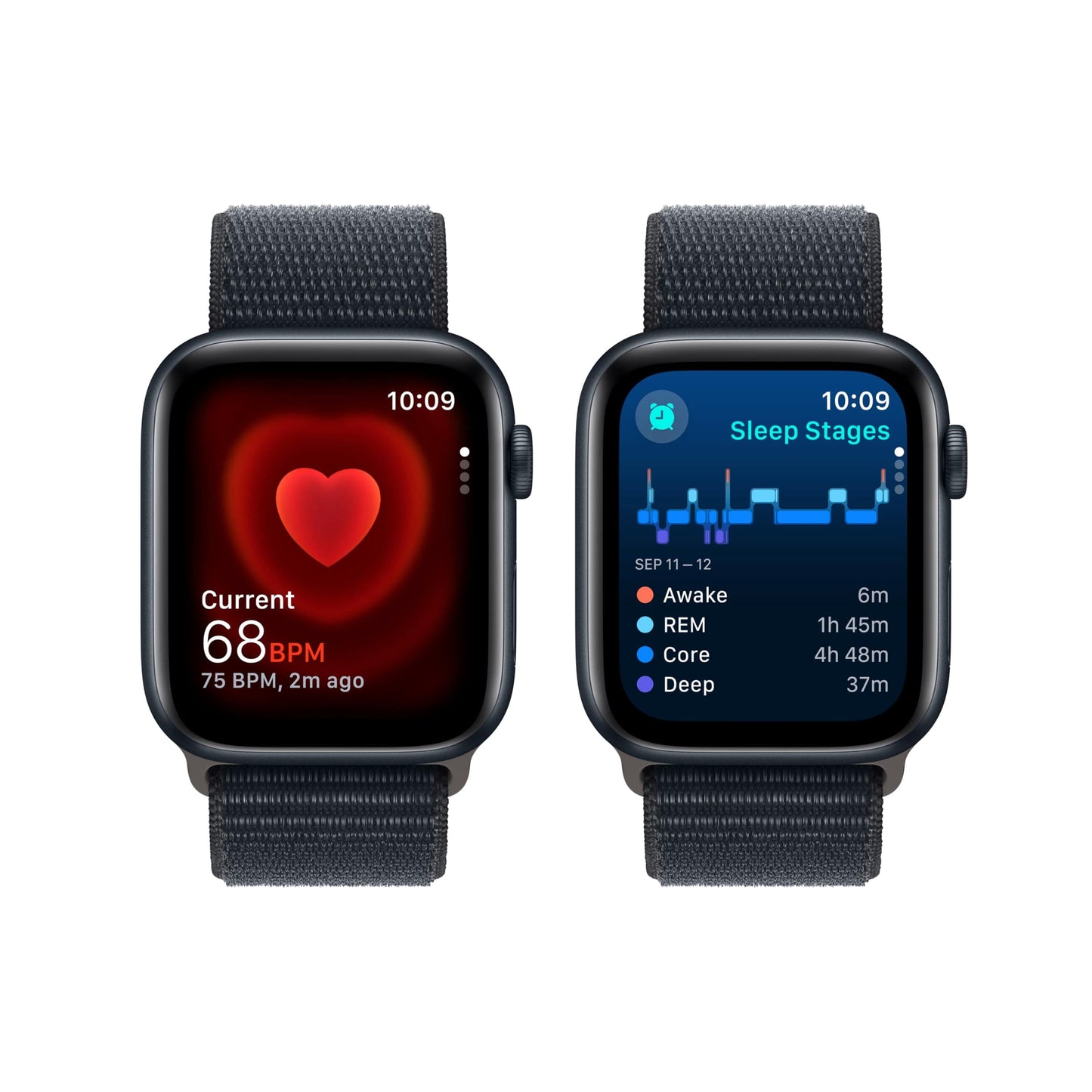 Apple Watch SE (2.ª generación) [GPS 40 mm] Smartwatch con caja de aluminio Midnight y correa deportiva Midnight S/M. Seguimiento de actividad física y sueño, Detección de accidentes, Monitor de frecuencia cardíaca 