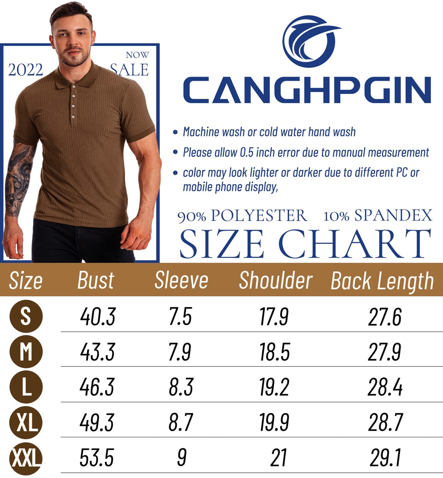 Muscle Polo Shirts for Men Slim Fit Short Sleeve Golf Shirts Men Dry Fit Shirts Casual Stylish Clothes