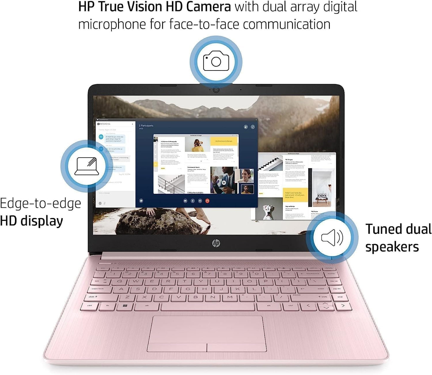 HP más nuevo portátil ultraligero de 14" para estudiantes y empresas, Intel Quad-Core N4120, 8 GB de RAM, 192 GB de almacenamiento (64 GB eMMC+128 GB Micro SD), 1 año de Office 365, cámara web, HDMI, WiFi, USB-A y C, Win 11 S 