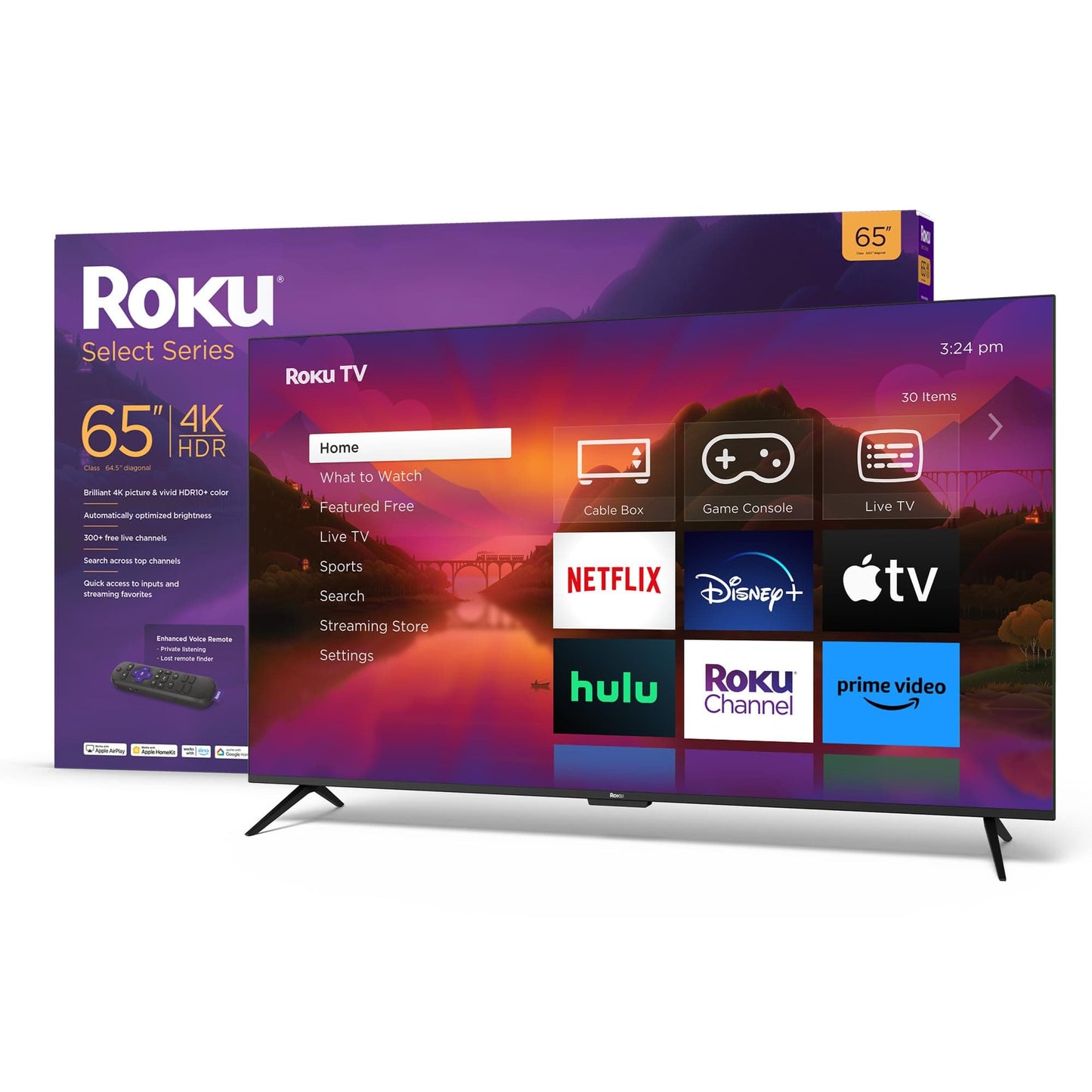 Roku 50" Select Series 4K HDR Smart RokuTV avec télécommande vocale améliorée, image 4K brillante, luminosité automatique et diffusion en continu fluide 