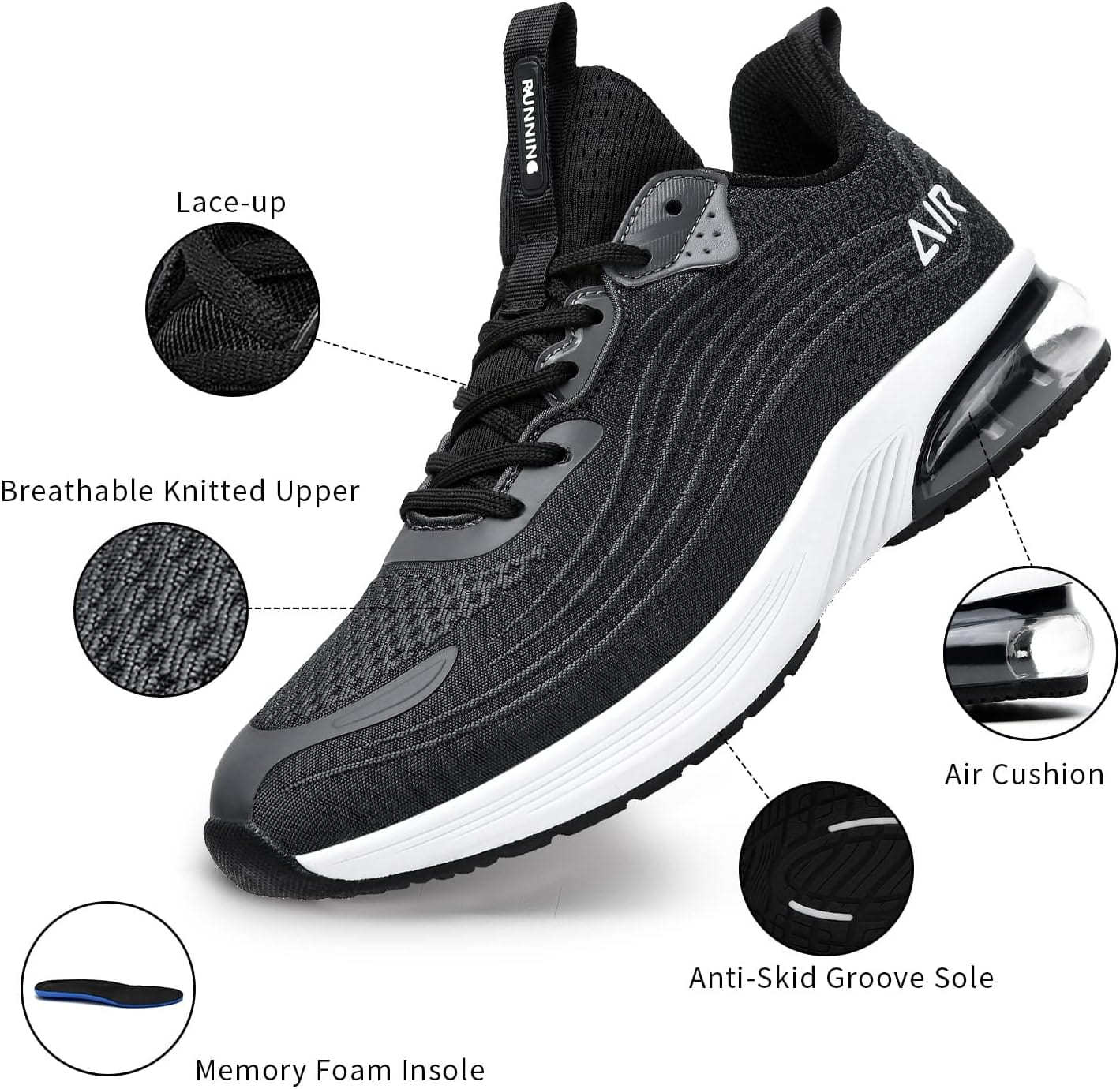 IIV Mens Air Running Shoes Casual Tennis Walking Athletic Gym Fashion Lightweight Slip On Sneakers Xpress