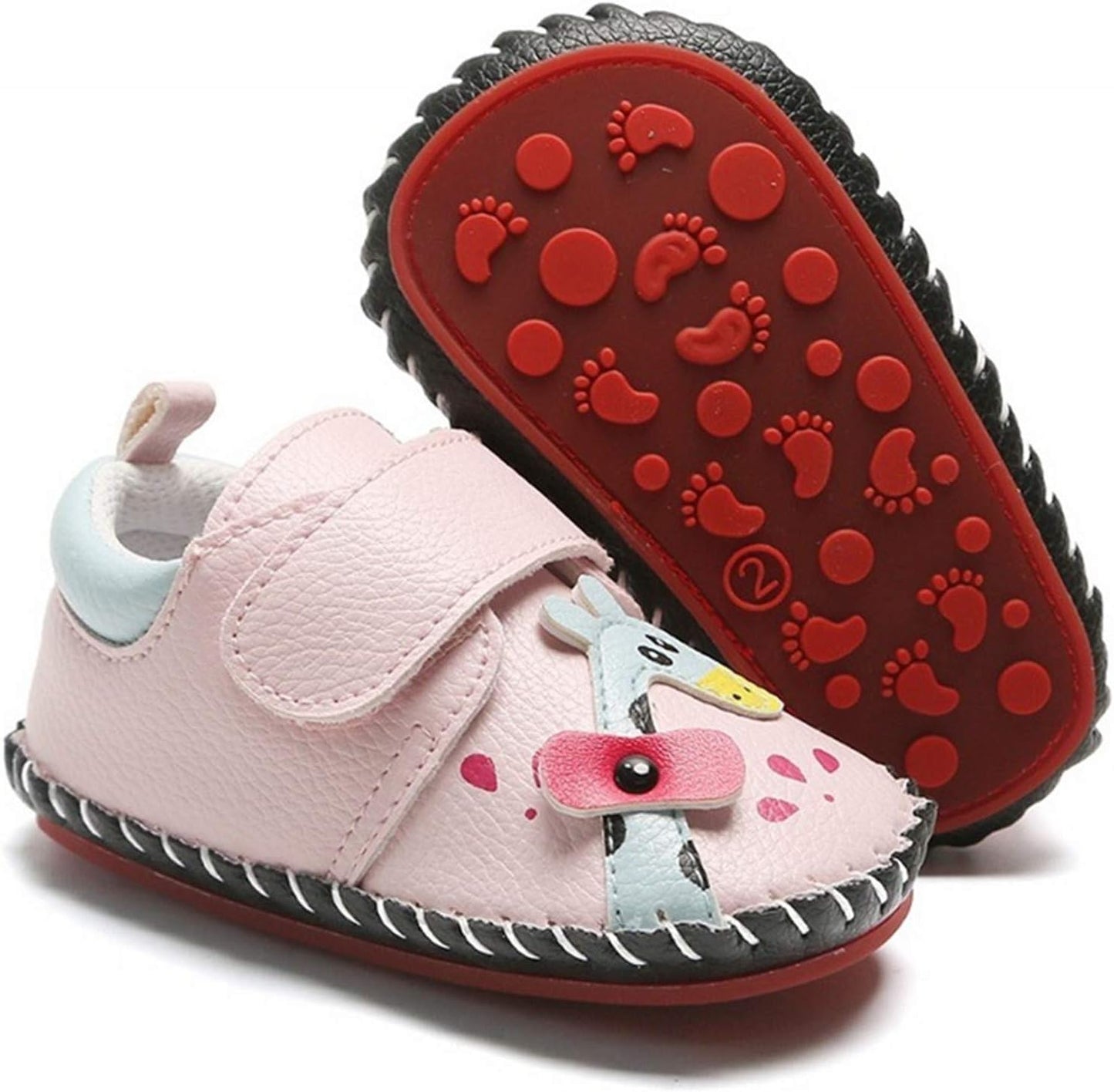 HsdsBebe Baby Boys Girls Pu Leather Hard Bottom Walking Sneakers Toddler Rubber Sole First Walkers Infant Cartoon Slippers Crib Shoes Xpress