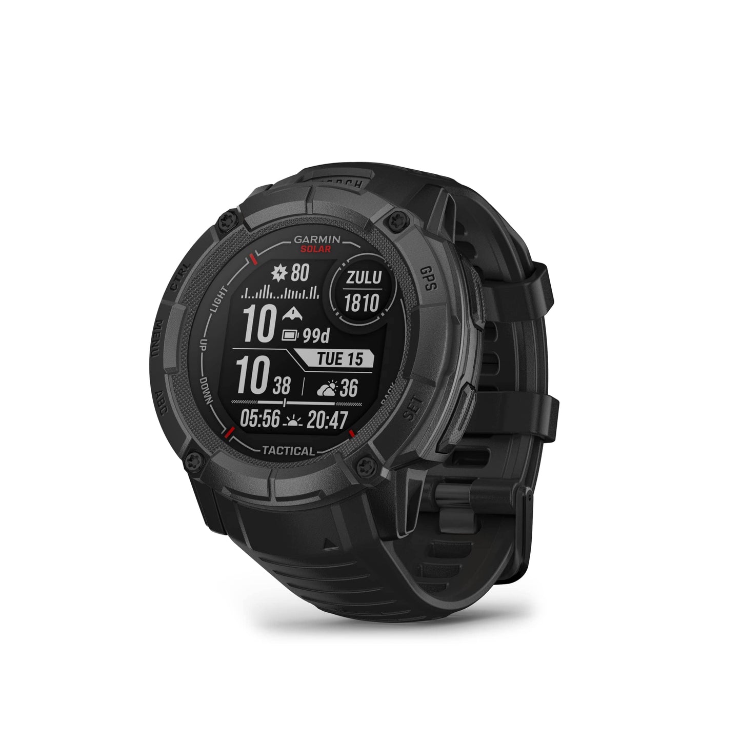 Garmin Instinct 2X Solar, montre intelligente GPS robuste, lampe de poche intégrée, capacité de charge solaire, GNSS multibande, mousse 