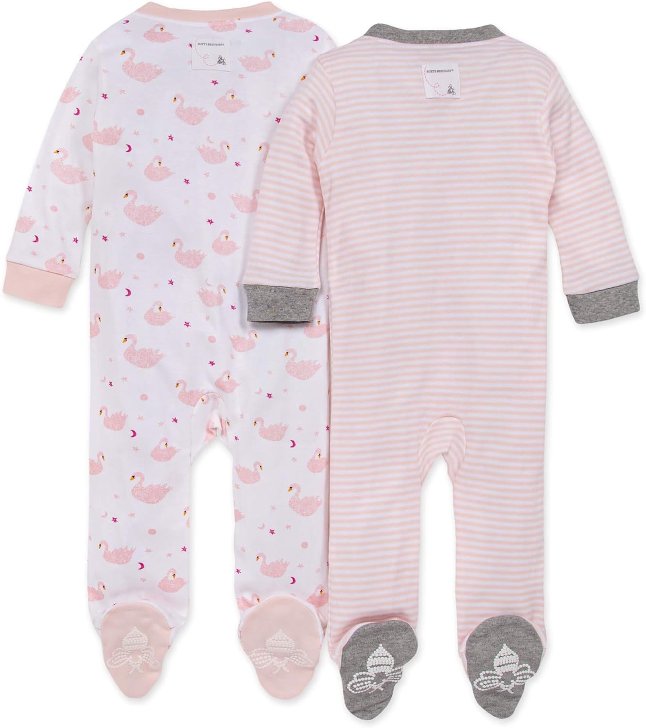 Burt's Bees Baby Baby Girls' Sleep and Play Pajamas, 100% Organic Cotton One-Piece Romper Jumpsuit Zip Front Pjs Xpress