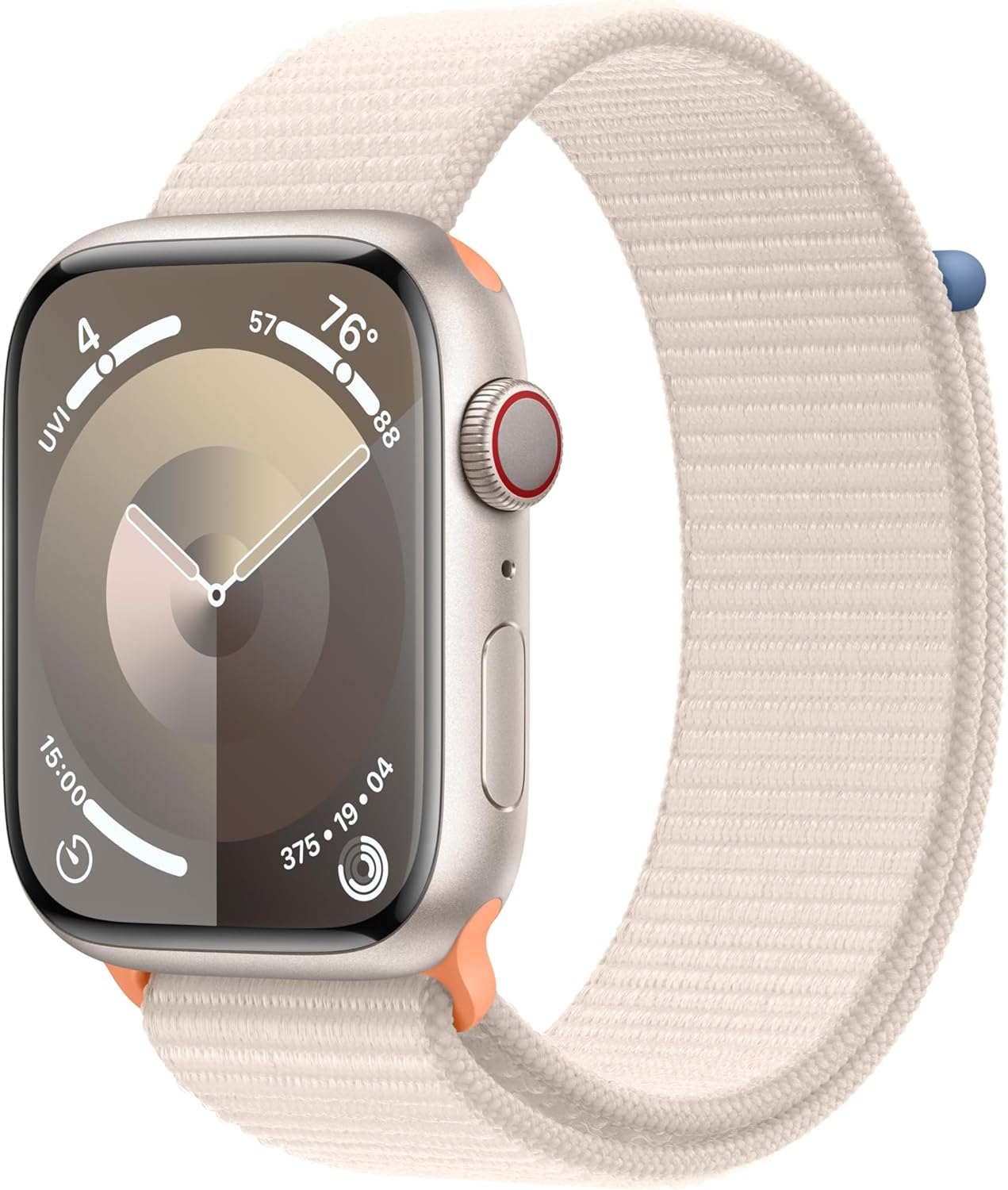 Montre intelligente Apple Watch Series 9 [GPS + Cellular 45 mm] avec boîtier en acier inoxydable doré et boucle milanaise dorée. Tracker d'activité, applications d'oxygène dans le sang et d'ECG, écran Retina toujours actif 