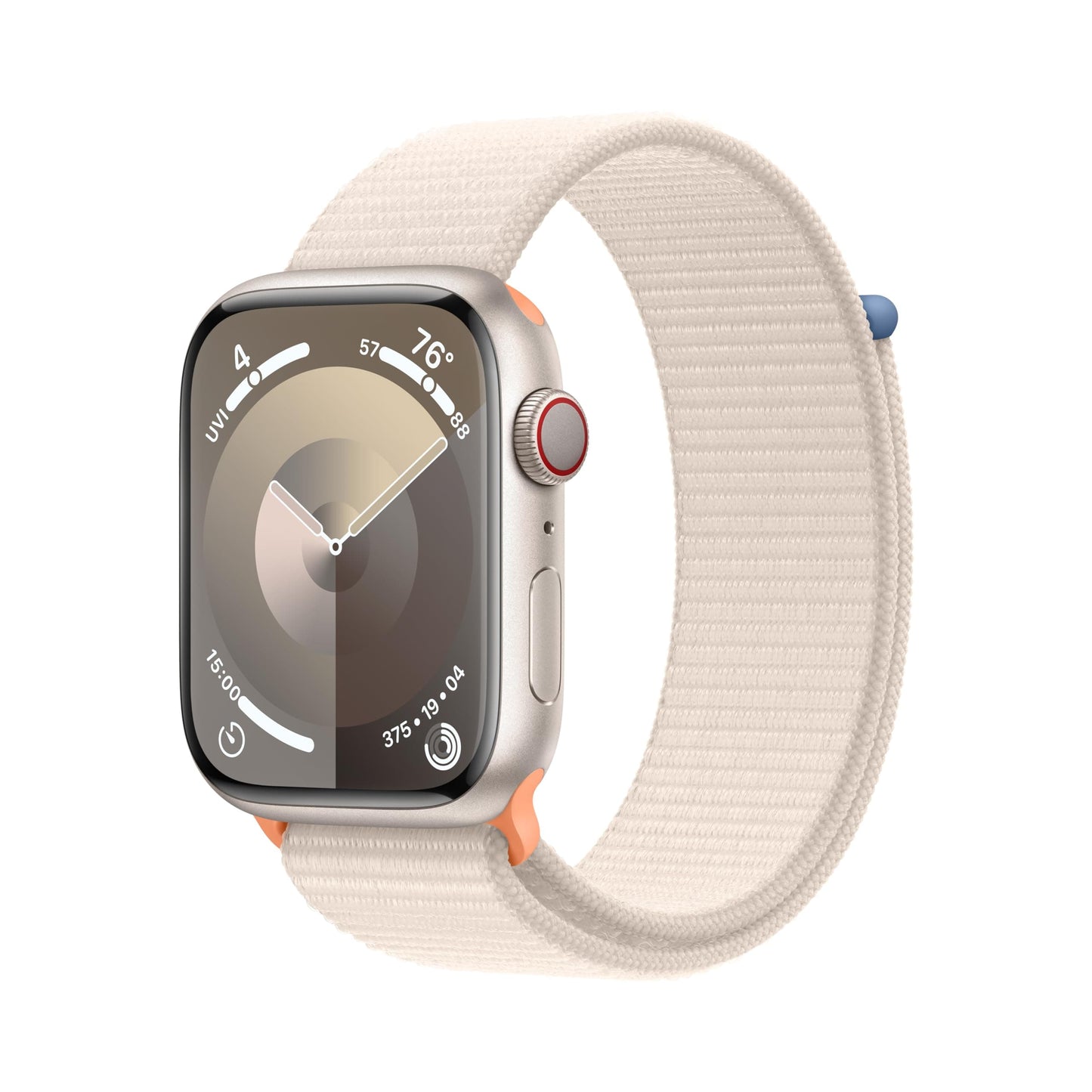 Montre intelligente Apple Watch Series 9 [GPS + Cellular 45 mm] avec boîtier en aluminium argenté avec boucle Sport bleu hiver. Tracker d'activité, applications ECG, écran Retina toujours activé, neutre en carbone 