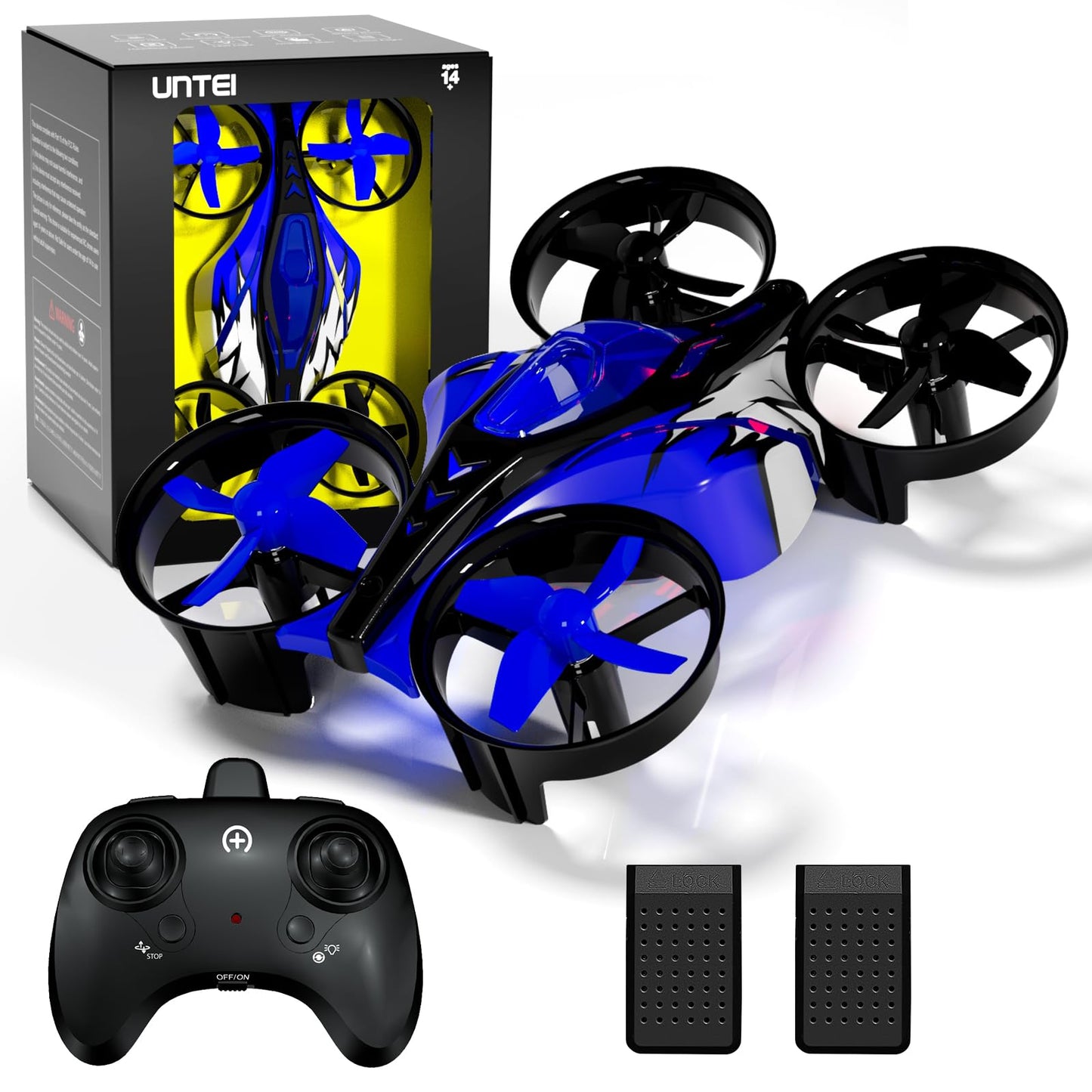 Mini drones 2 en 1 para niños con control remoto, modo tierra o modo vuelo, luces LED, desplazamiento automático, giro 3D, modo sin cabeza y 2 baterías, juguetes regalos para niños y niñas (rosa puerto) 