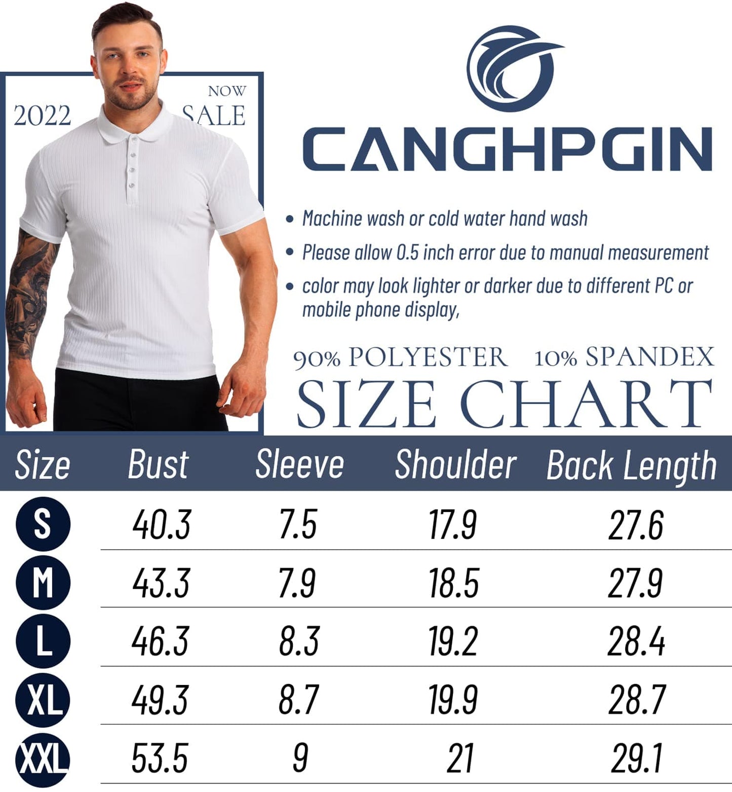 Muscle Polo Shirts for Men Slim Fit Short Sleeve Golf Shirts Men Dry Fit Shirts Casual Stylish Clothes