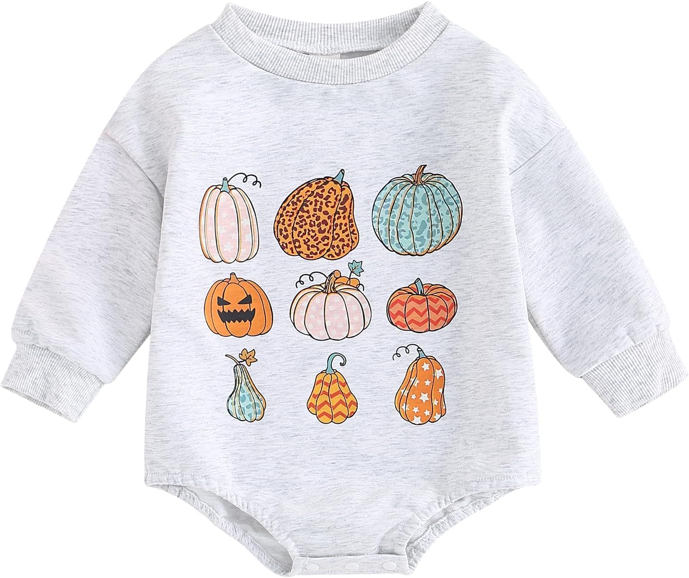 FYBITBO Halloween Baby Girl Boy Clothes Pumpkin Romper Sweatshirt Onesie Long Sleeve Bodysuit Top Fall Winter Outfit Xpress