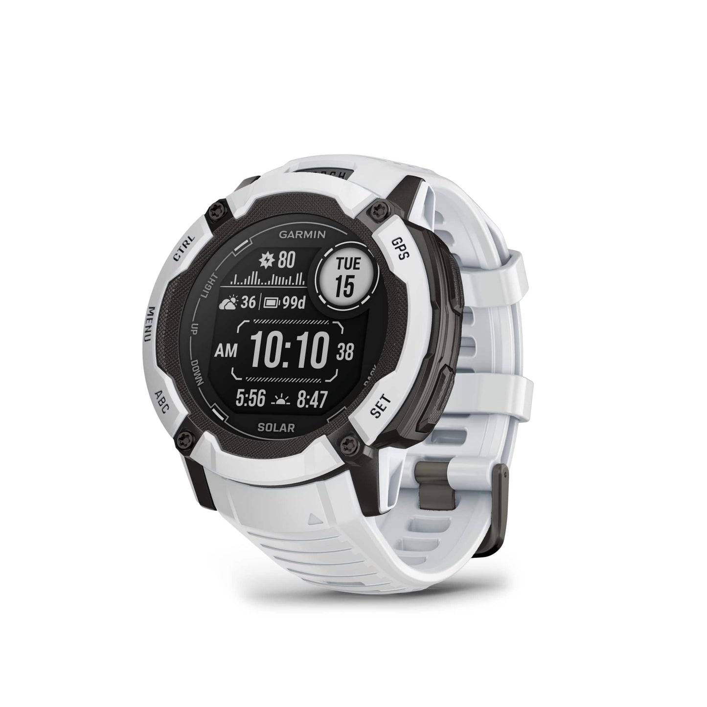 Garmin Instinct 2X Solar, reloj inteligente con GPS resistente, linterna incorporada, capacidad de carga solar, GNSS multibanda, musgo 