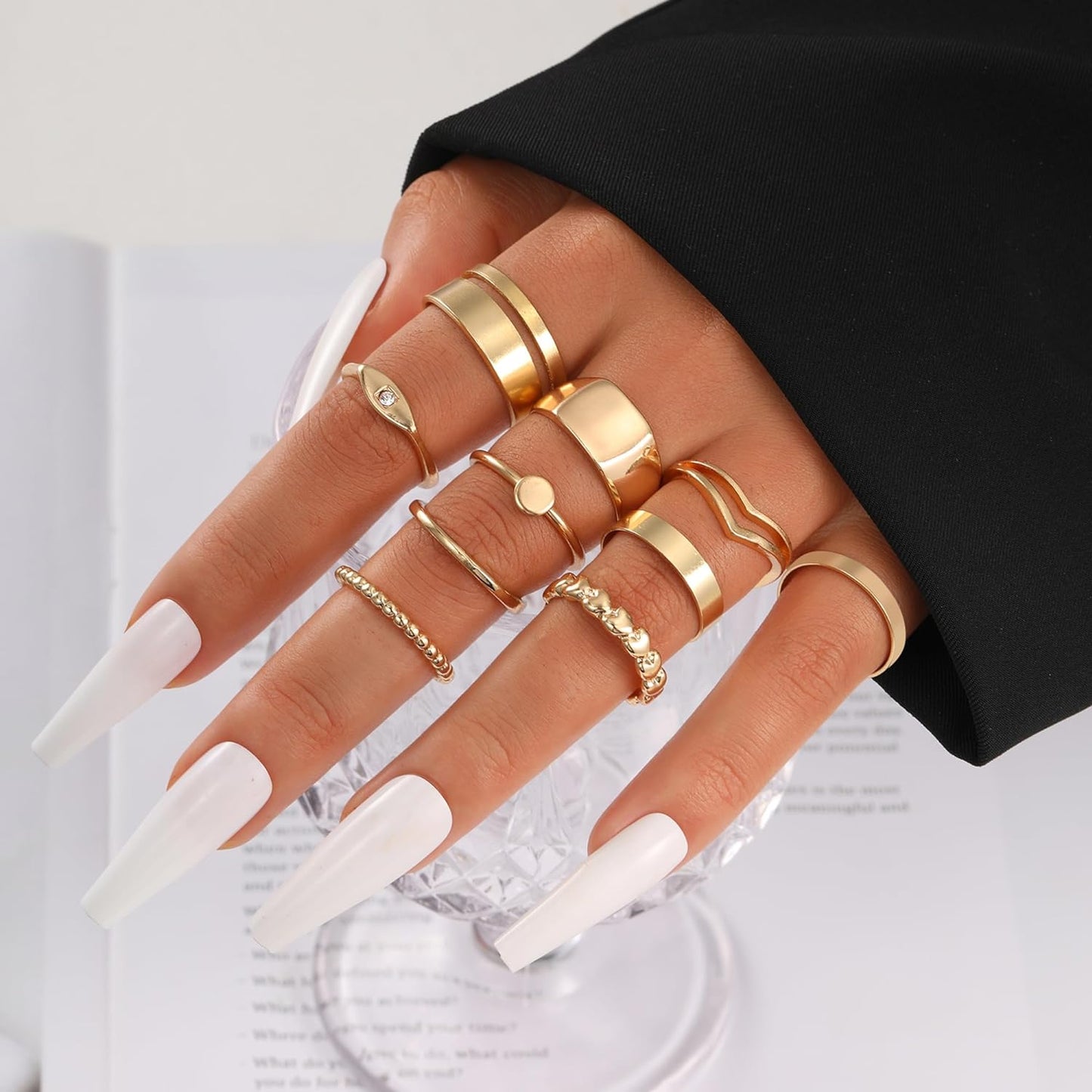 ÌF ME 24 Pcs Gold Vintage Knuckle Rings Set for Women Girls, Boho Dainty Stackable Midi Finger Rings, Snake Butterfly Signet Fashion Ring Pack Jewelry Gifts. Xpress