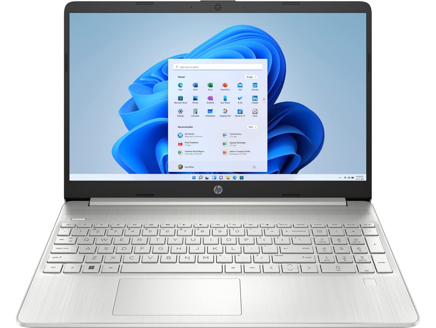 Portátil HP, pantalla táctil HD de 15,6", procesador Intel Core i3-1115G4, 32 GB de RAM, SSD PCIe de 1 TB, cámara web, tipo C, HDMI, lector de tarjetas SD, Wi-Fi, Windows 11 Home, plateado 