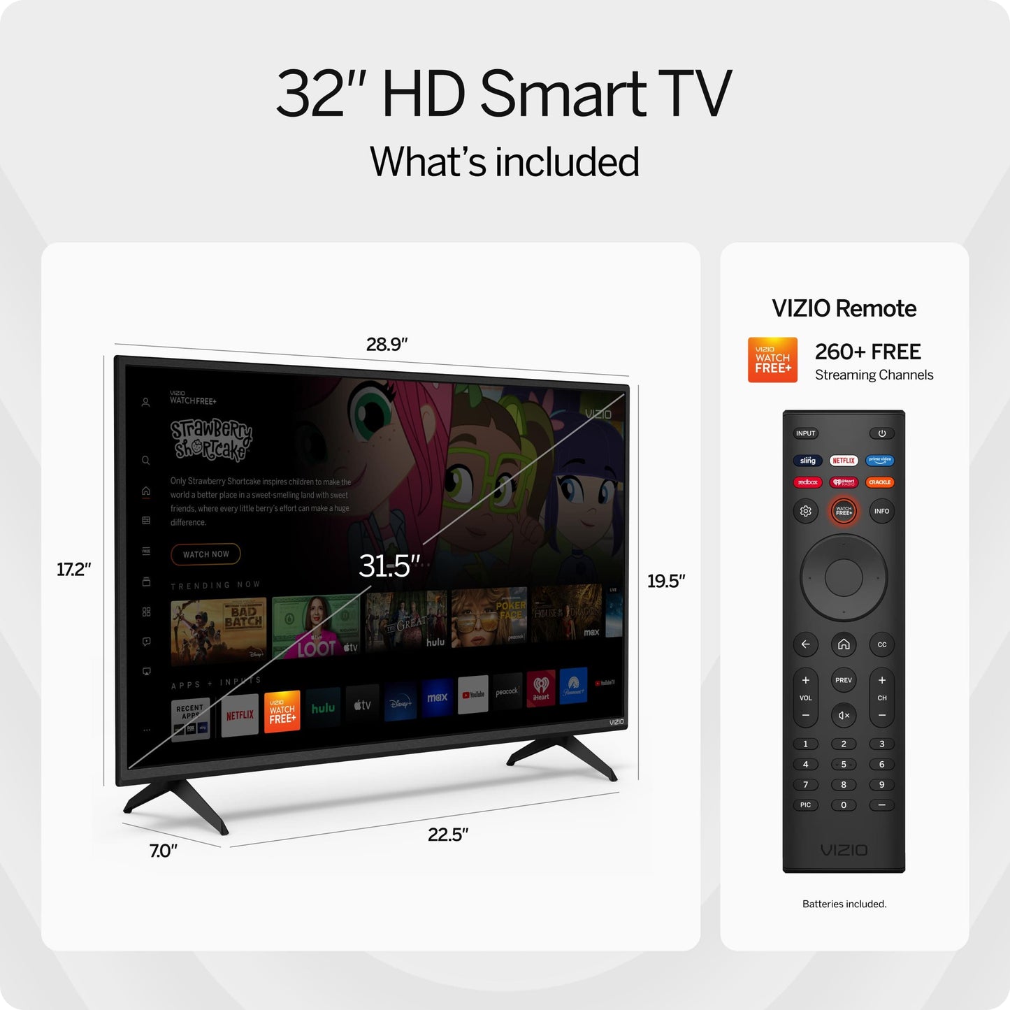 VIZIO Smart TV D-Series HD 720p de 32 pulgadas con Apple AirPlay y Chromecast integrado, compatibilidad con Alexa, D32h-J, modelo 2022 