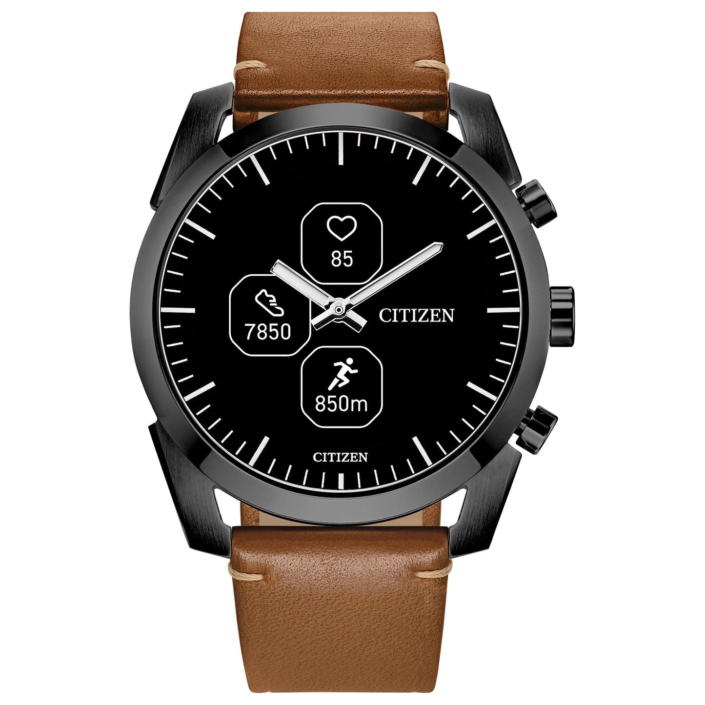 Montre intelligente Citizen CZ avec application de bien-être YouQ comprenant l'IA IBM Watson® et les recherches de la NASA, écran personnalisable en noir et blanc, Bluetooth, RH, suivi d'activité, autonomie de 18 jours, compatible iPhone® et Android™ 