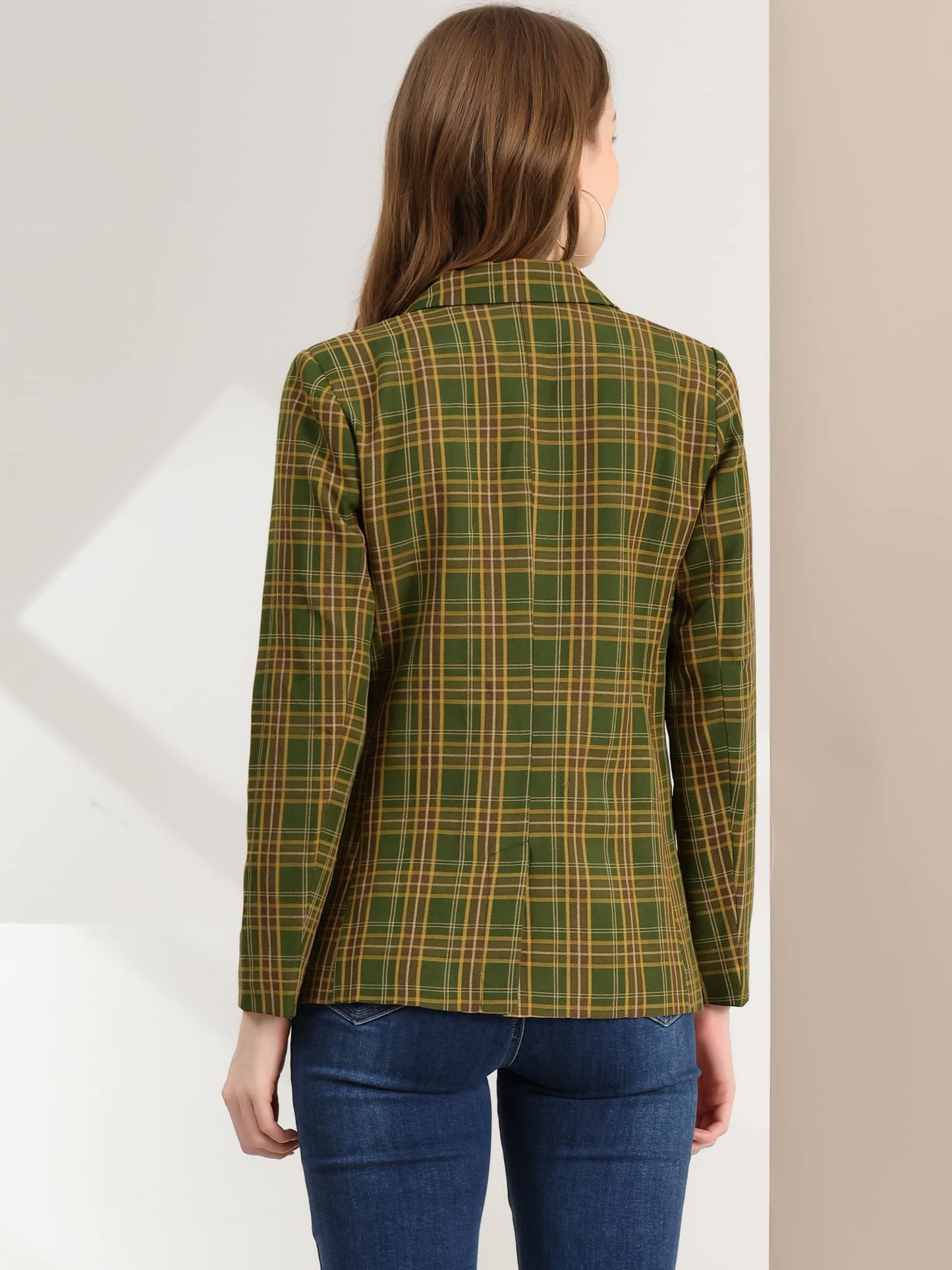 Allegra K Veste blazer formelle à revers cranté pour femme