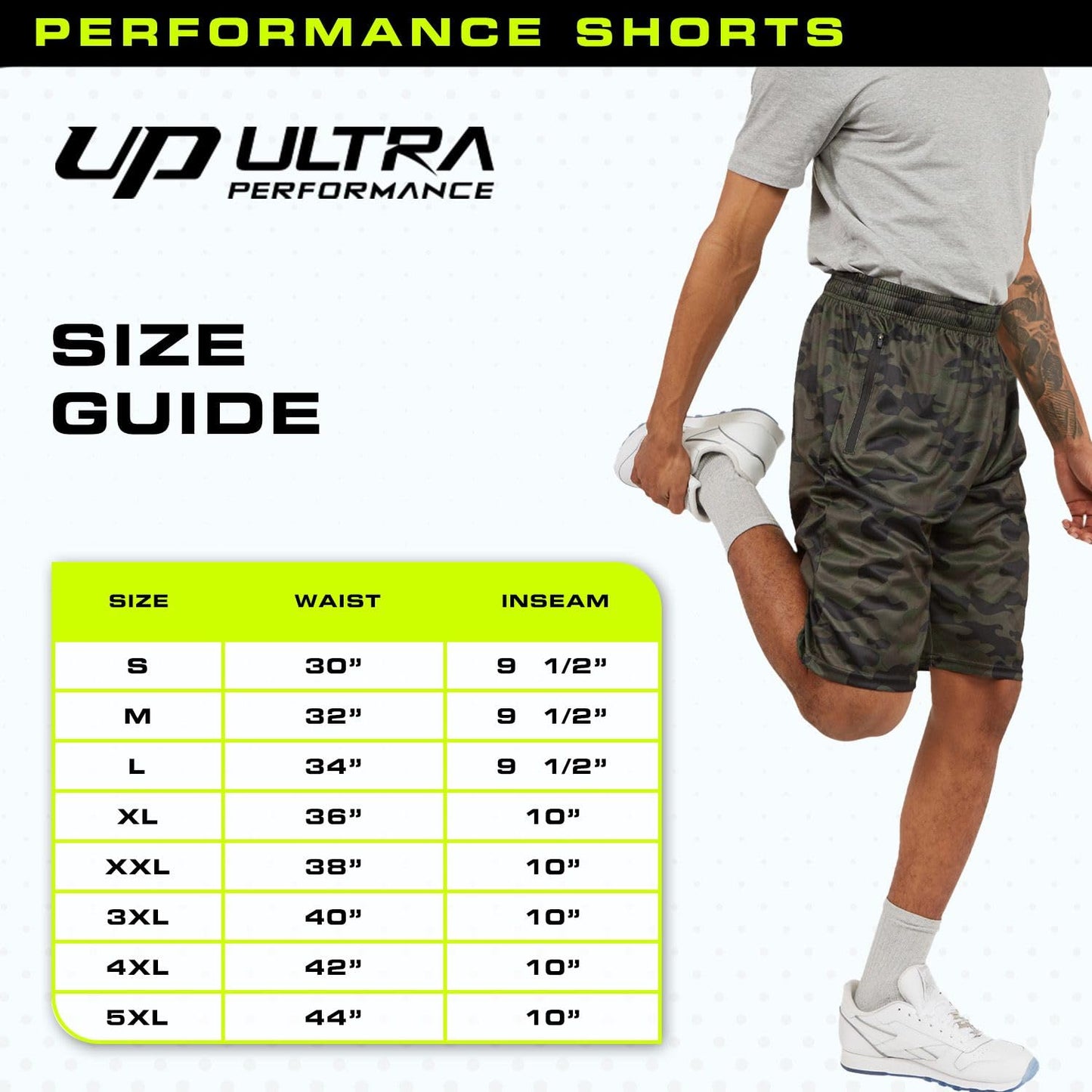 Ultra Performance Mens 5 Pack Athletic Running Shorts, Basketball Gym Workout Shorts for Men with Zippered Pockets