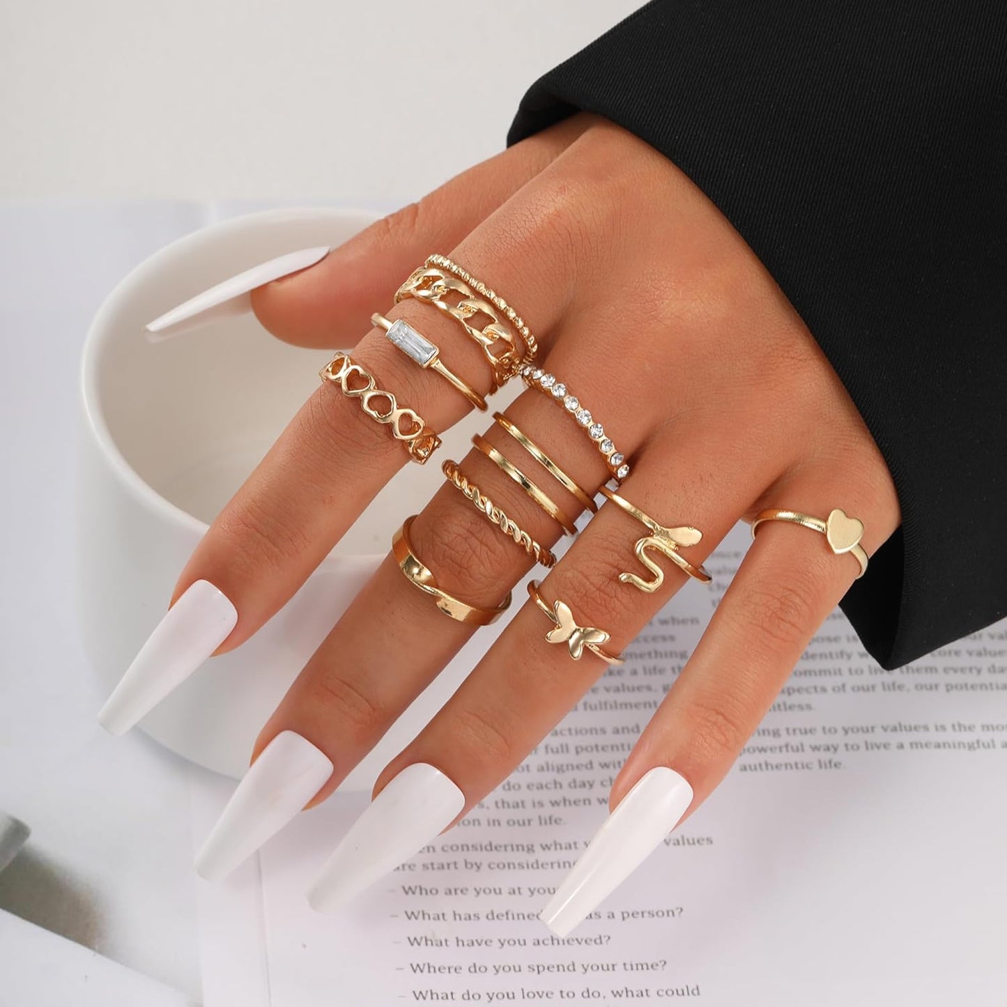 ÌF ME 24 Pcs Gold Vintage Knuckle Rings Set for Women Girls, Boho Dainty Stackable Midi Finger Rings, Snake Butterfly Signet Fashion Ring Pack Jewelry Gifts. Xpress