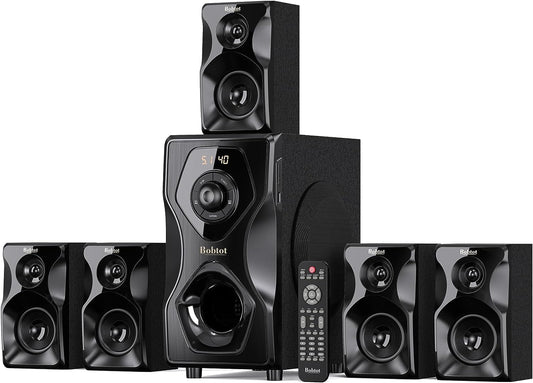 Bobtot Surround Sound Speakers Home Theater Systems - 700 Watts Peak Power 5.1/2.1Wired Stereo Speaker System 5.25" Subwoofer Strong Bass with Bluetooth HDMI ARC Optical Input Xpress