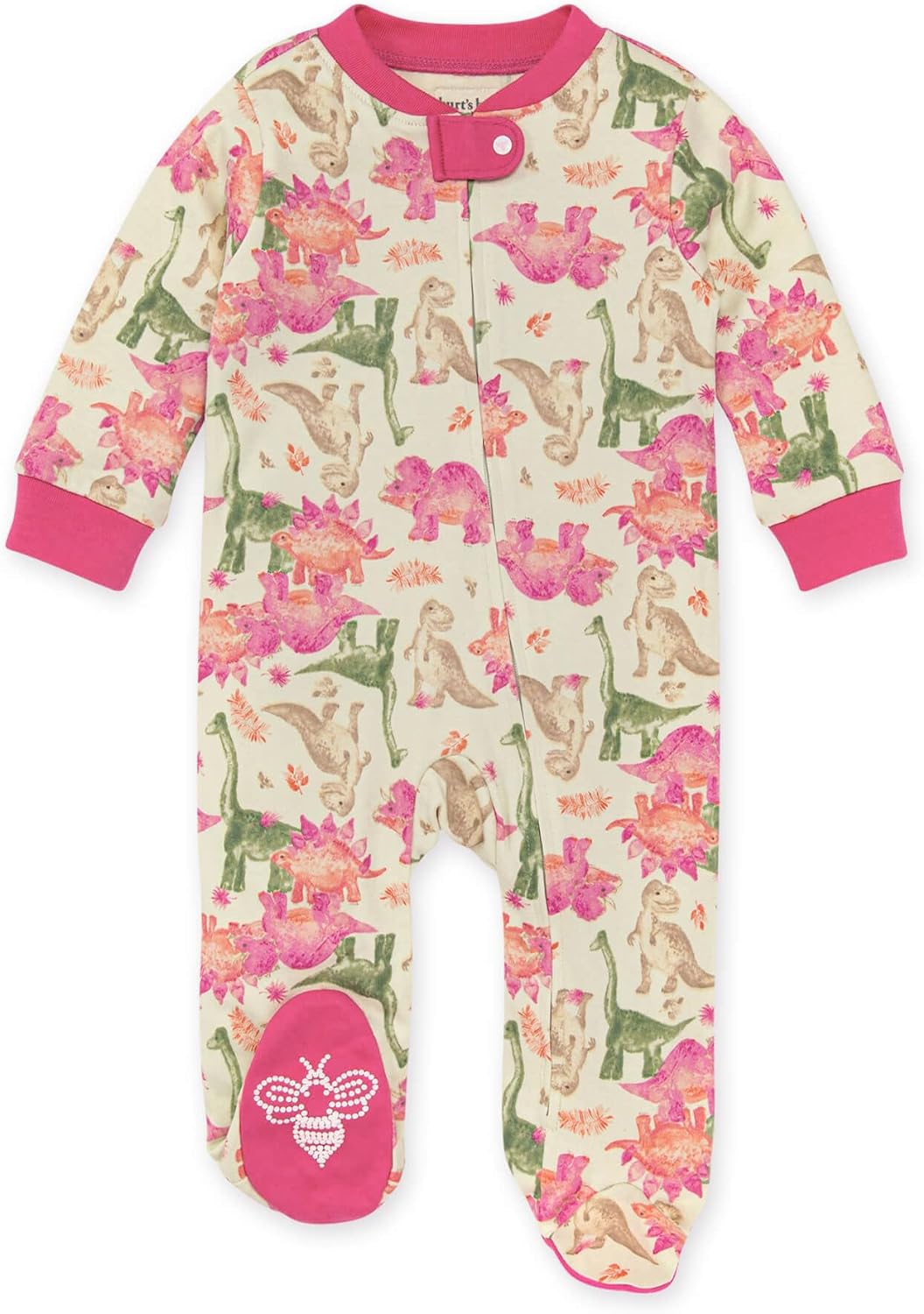 Burt's Bees Baby Baby Girls' Sleep and Play Pajamas, 100% Organic Cotton One-Piece Romper Jumpsuit Zip Front Pjs Xpress