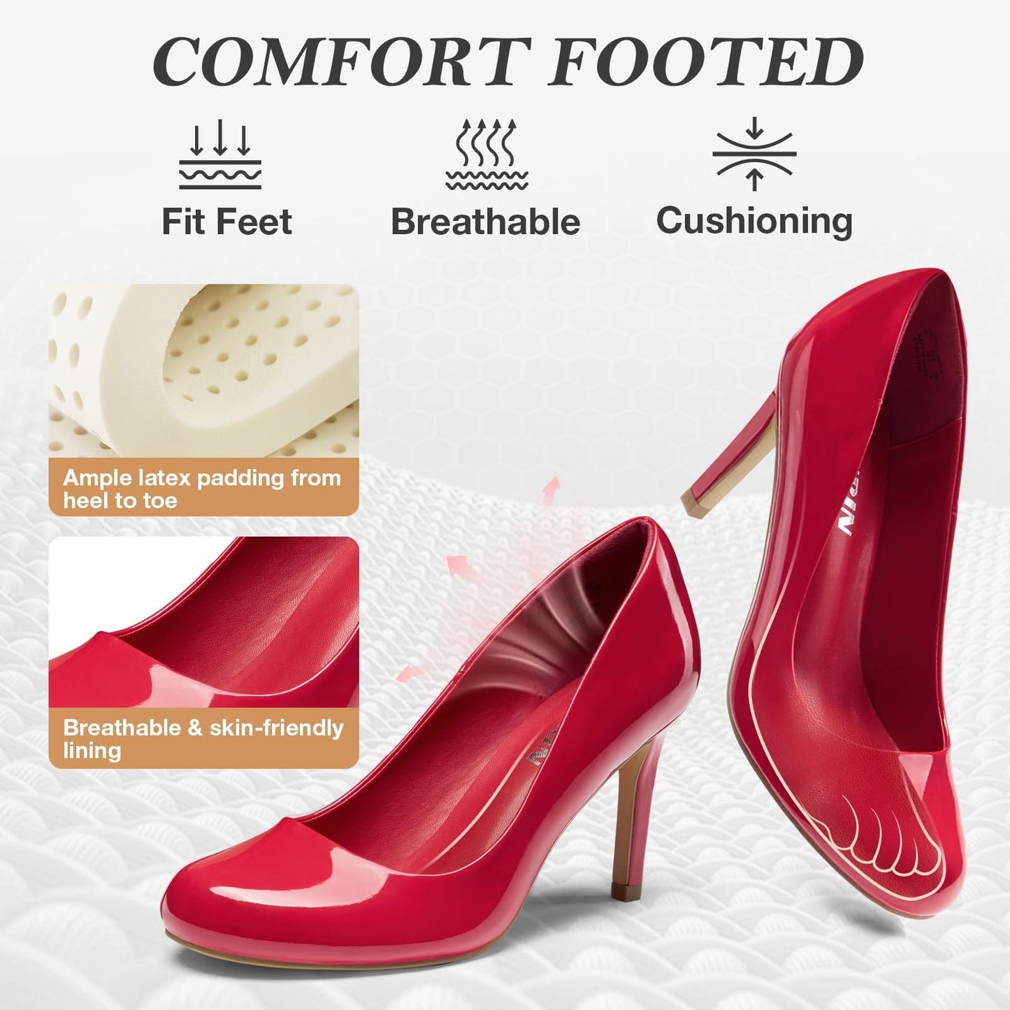 Women's Round Toe Comfortable Stiletto Heels Closed Toe Dress Pumps Shoes for Wedding Work Office Business