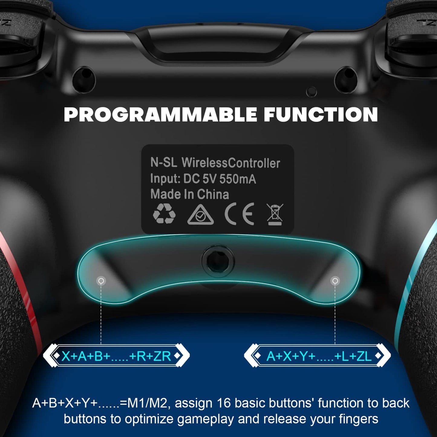 Diswoe Contrôleur sans fil amélioré pour Switch/Lite/OLED Pro Contrôleur pour Switch Remote Joystick Gamepad Prend en charge le réveil, l'axe gyroscopique, le turbo, la double vibration et la fonction de capture d'écran 