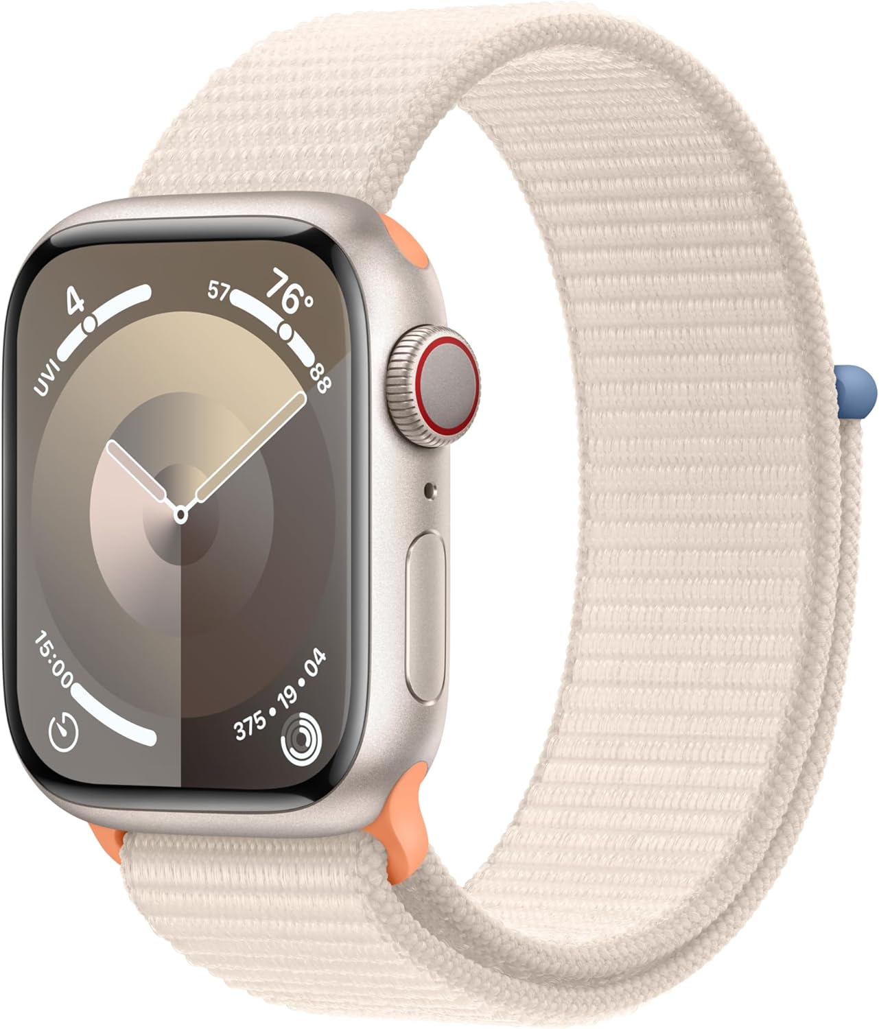 Montre intelligente Apple Watch Series 9 [GPS + Cellular 45 mm] avec boîtier en acier inoxydable doré et boucle milanaise dorée. Tracker d'activité, applications d'oxygène dans le sang et d'ECG, écran Retina toujours actif 