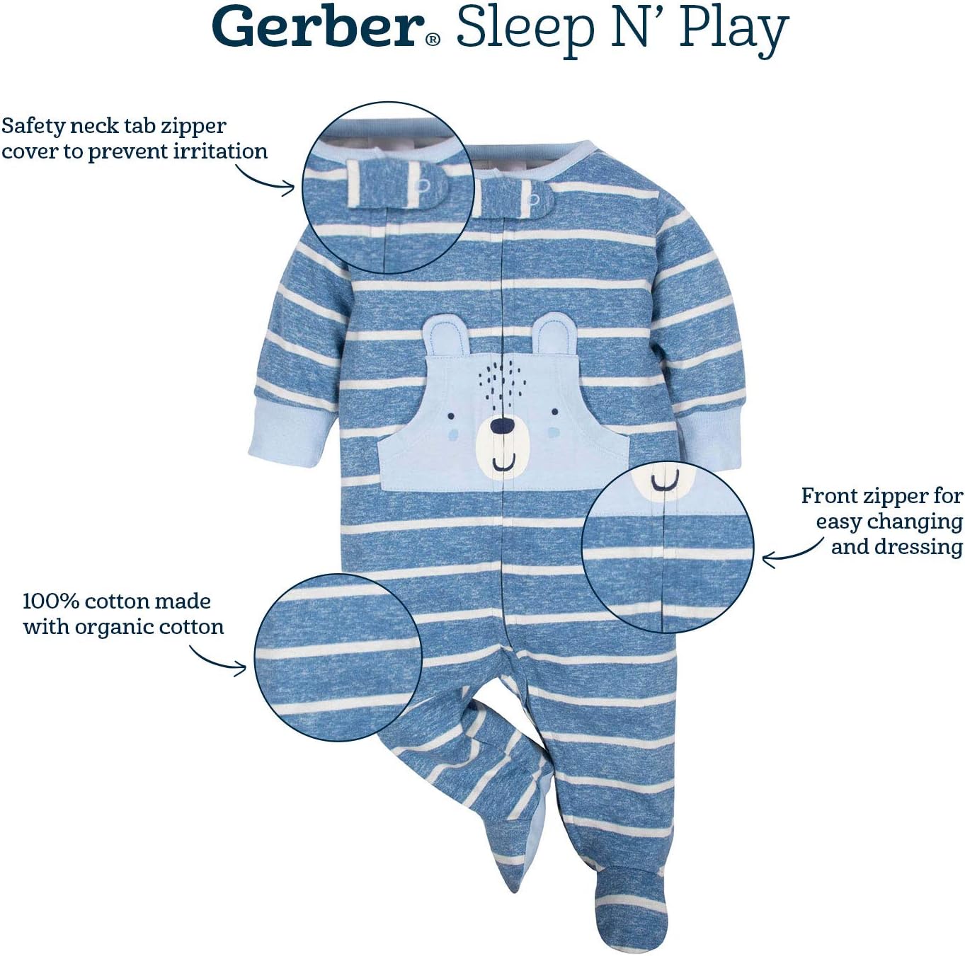 Gerber Baby Girls' 2-Pack Sleep 'N Play Xpress