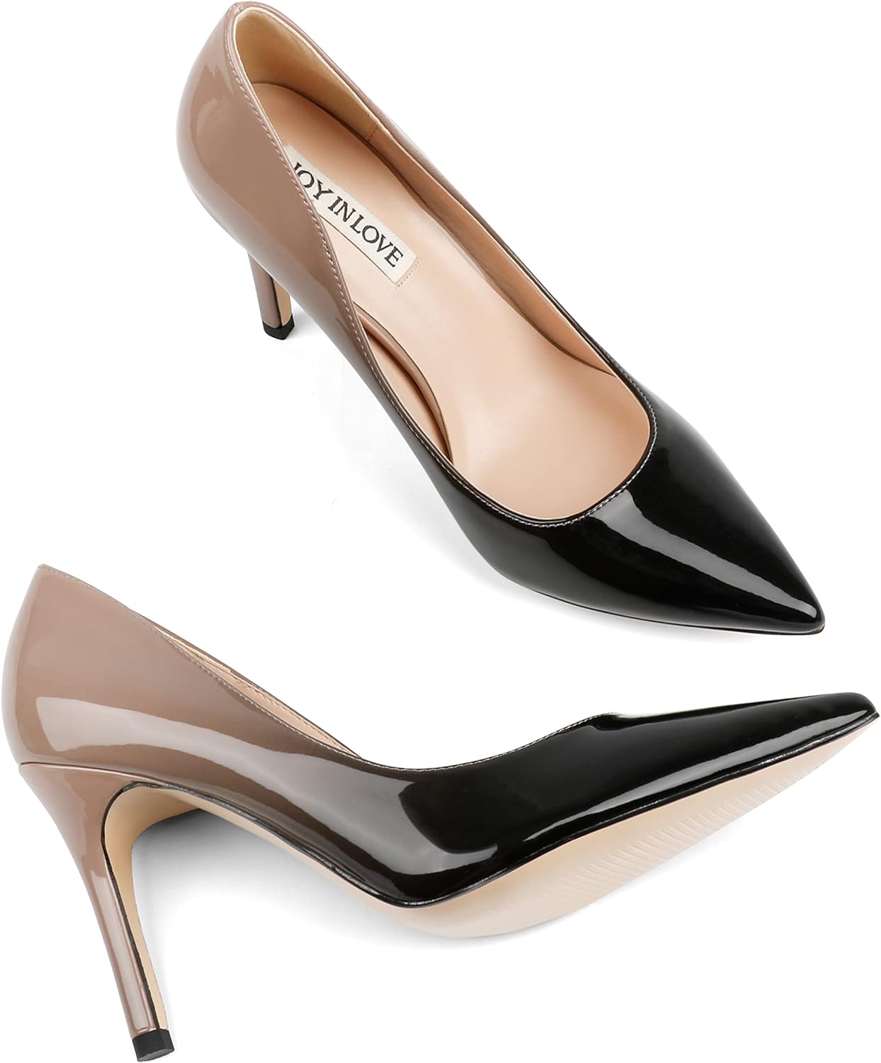 JOY IN LOVE Women's Pumps Shoes 3.5" High Heels Pointy Toe Stiletto Pumps Xpress